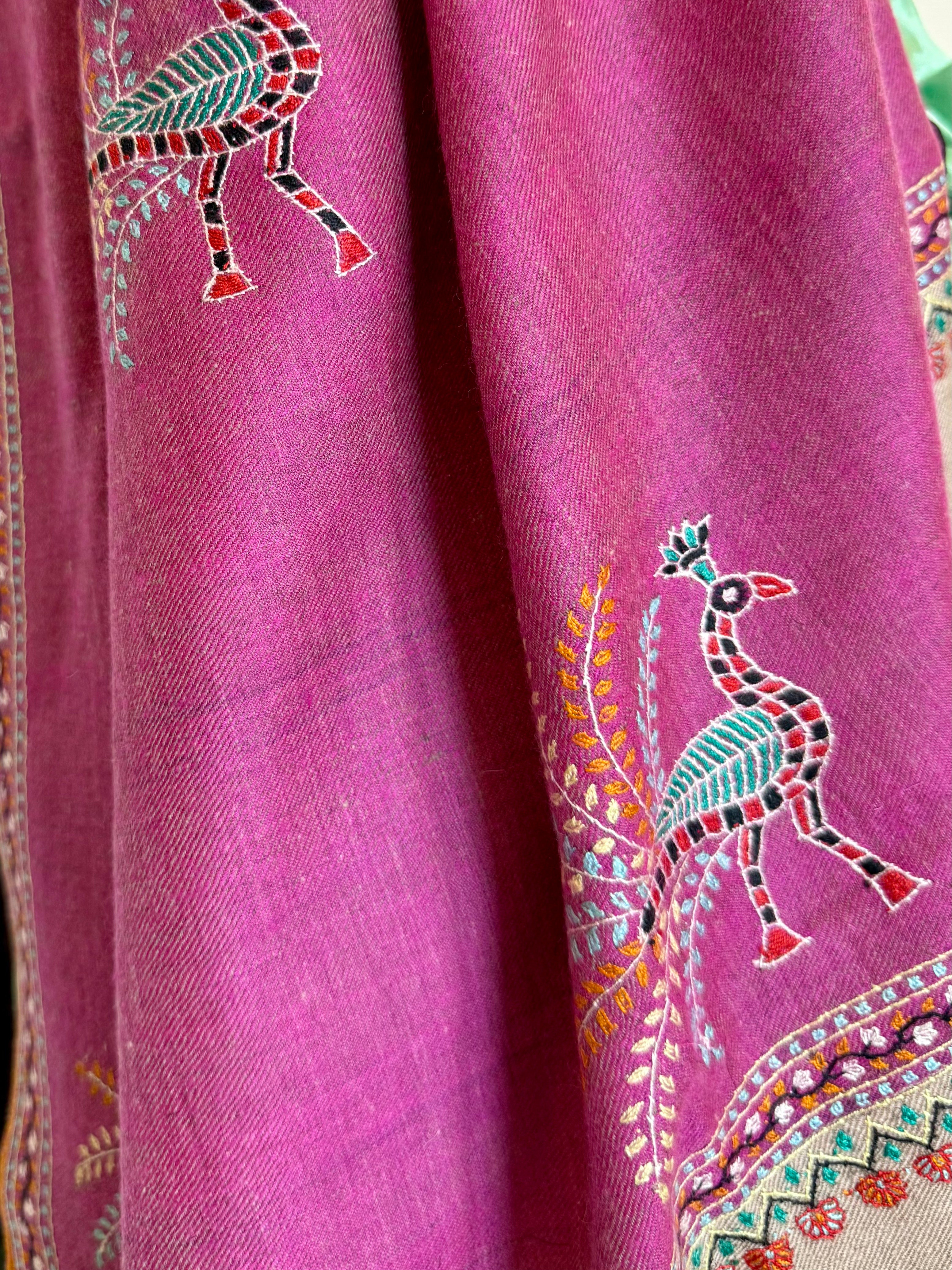 YASER | PEACOCK EMBROIDERED SHAWL | WOMEN'S LUXURY DESIGNER CLOTHING, SHOES, HANDBAGS & JEWELRY | CAPITOL CHARLOTTE, NC & BRENTWOOD, CA