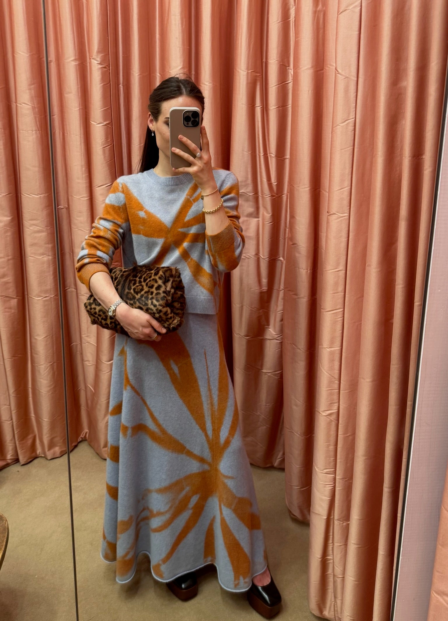 THE ELDER STATESMAN | MYTHIC SIDE SLIT KNIT SKIRT