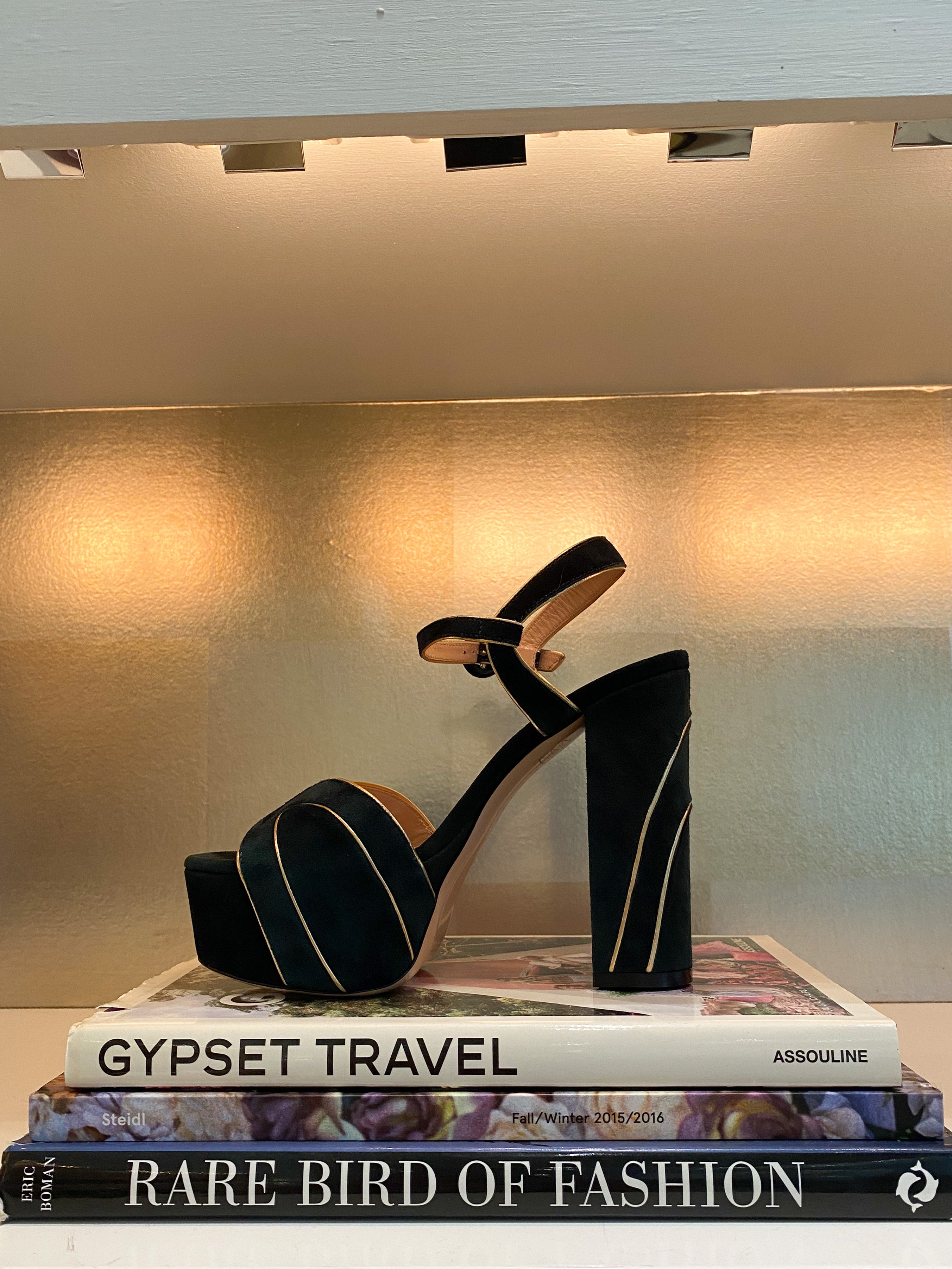 GIANVITO ROSSI | SUEDE PLATFORM BLOCK HEEL