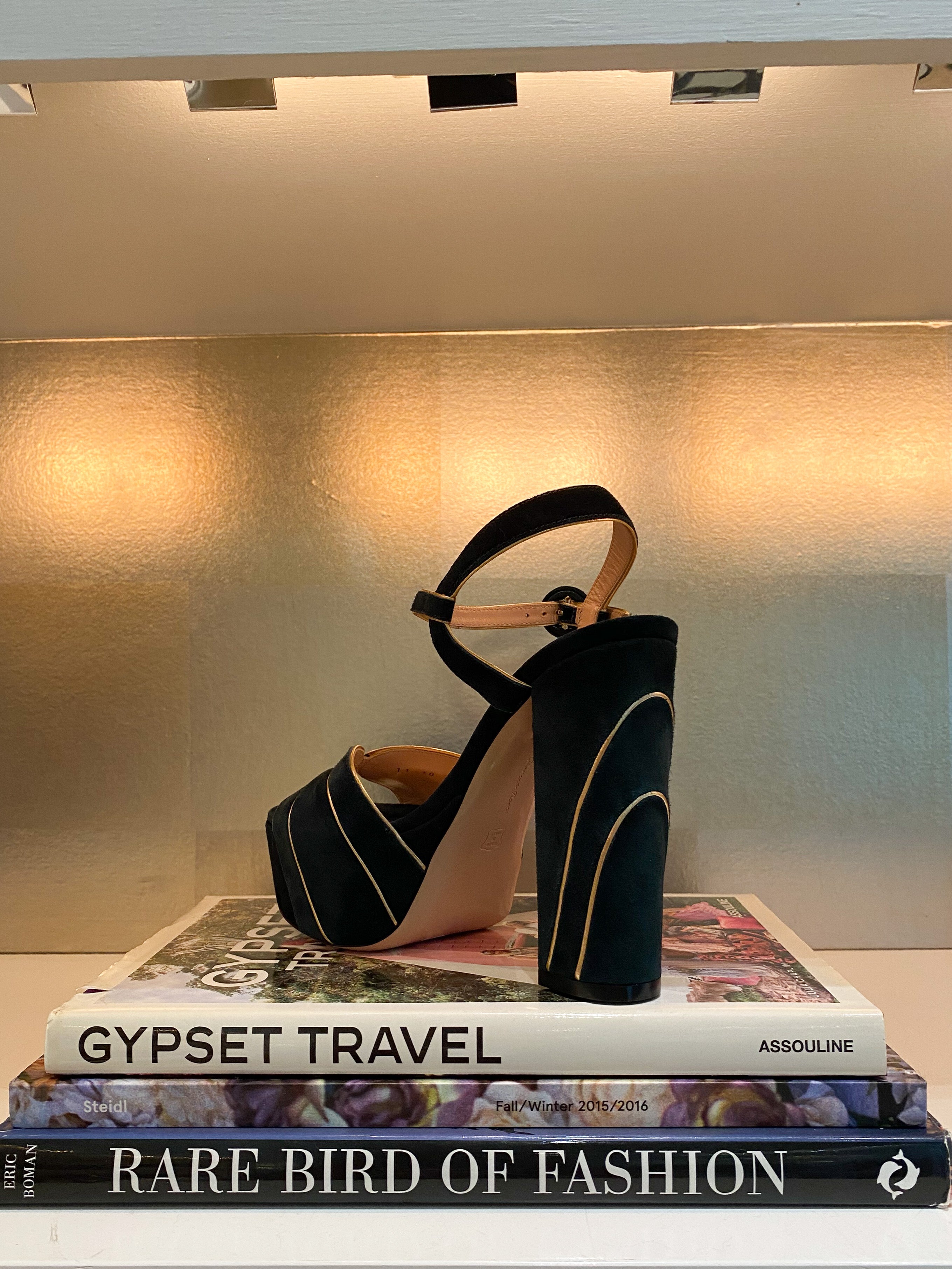 GIANVITO ROSSI | SUEDE PLATFORM BLOCK HEEL