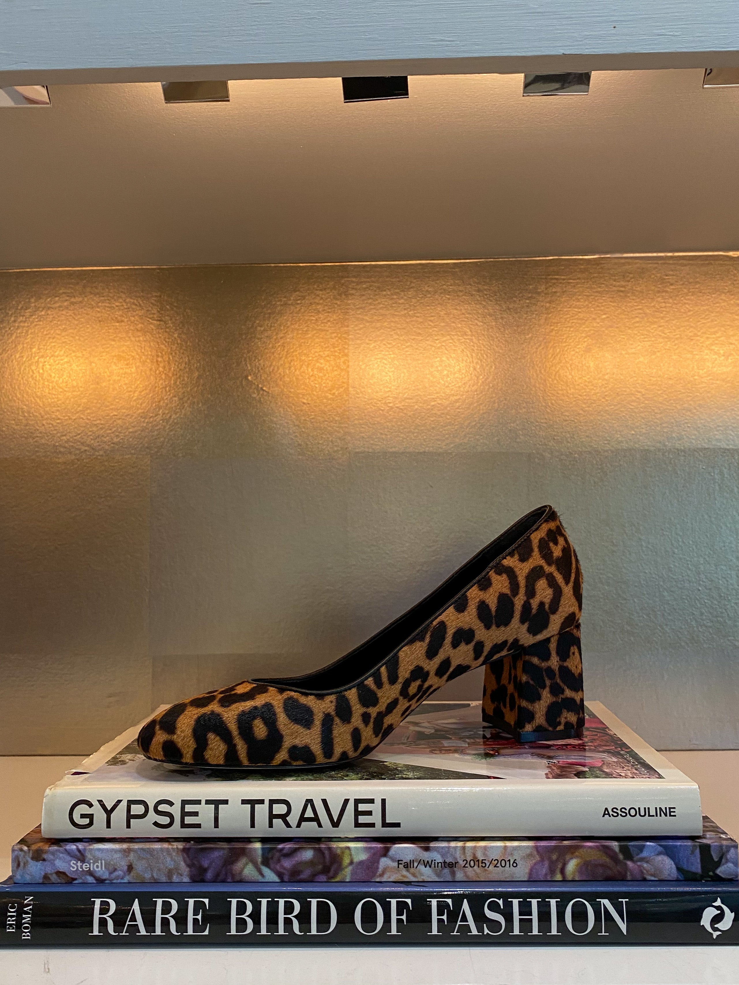 MARION PARKE | LEOPARD BLOCK HEEL PUMP