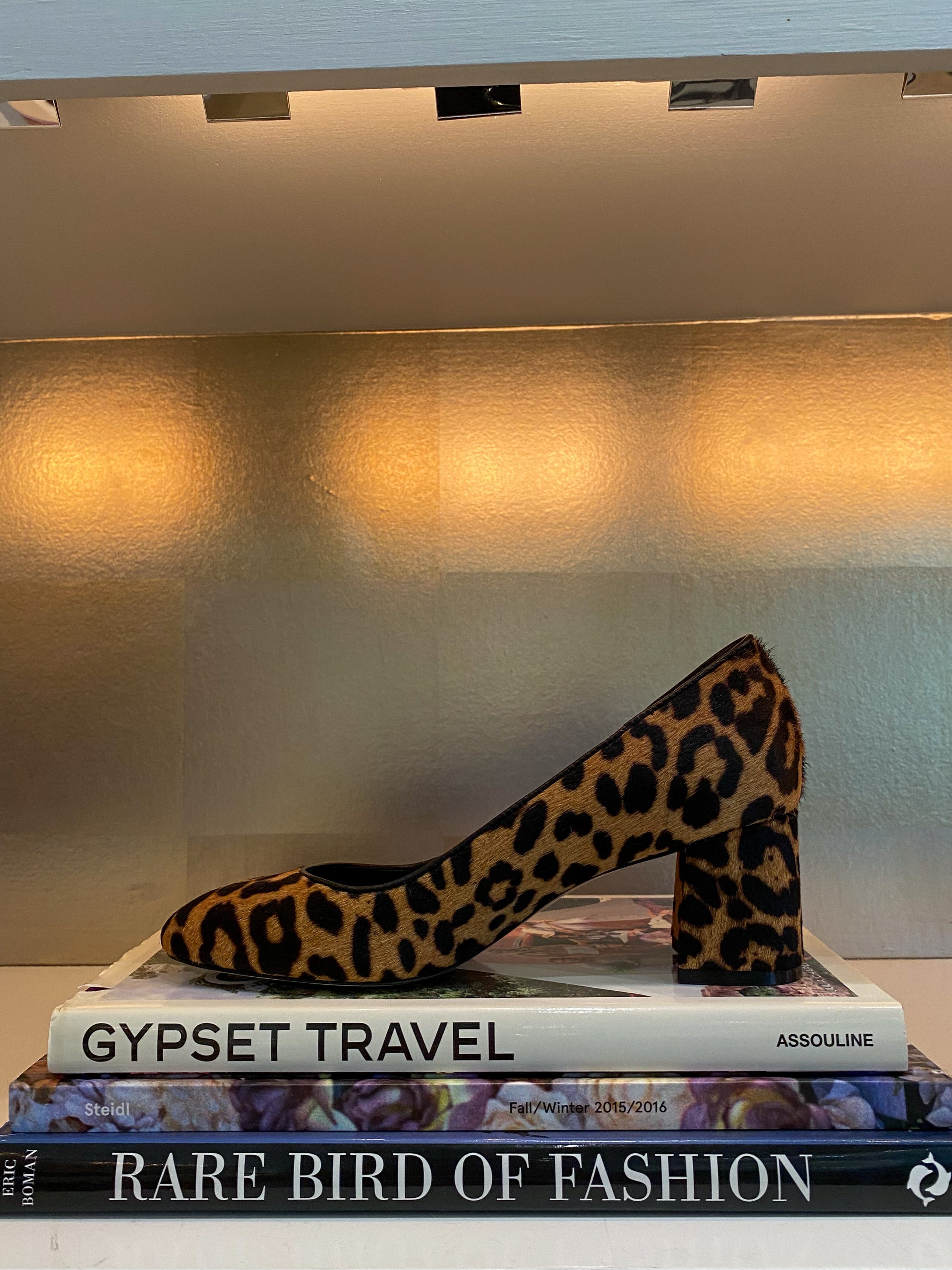 MARION PARKE | LEOPARD BLOCK HEEL PUMP