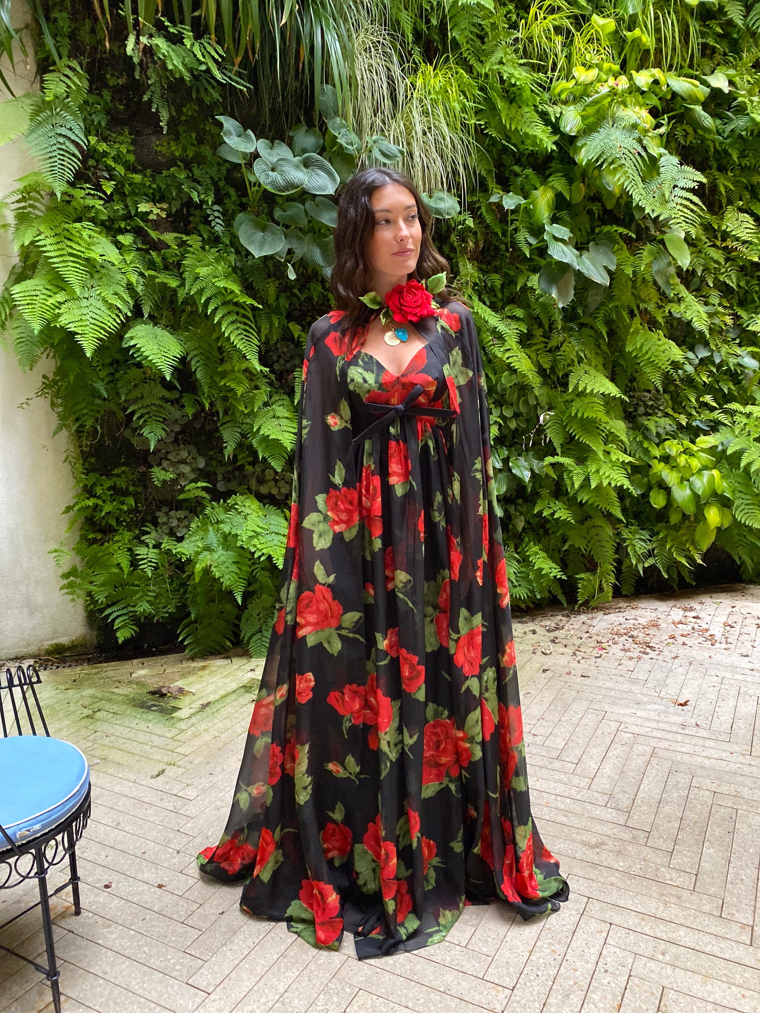 RICHARD QUINN | SWEETHEART FLORAL GOWN WITH CAPE