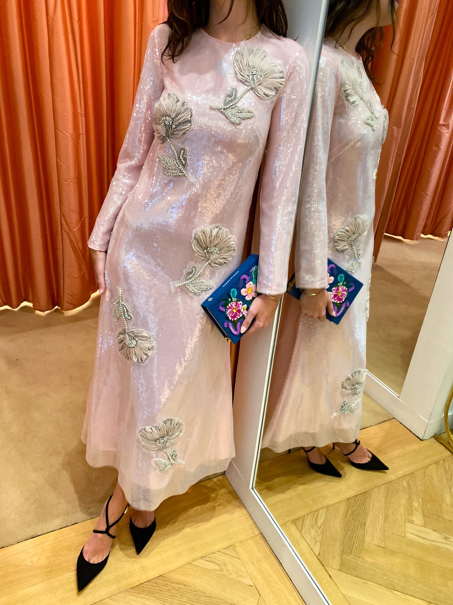 HUISHAN ZHNAG | LONG SLEEVE SEQUIN EDEN GOWN