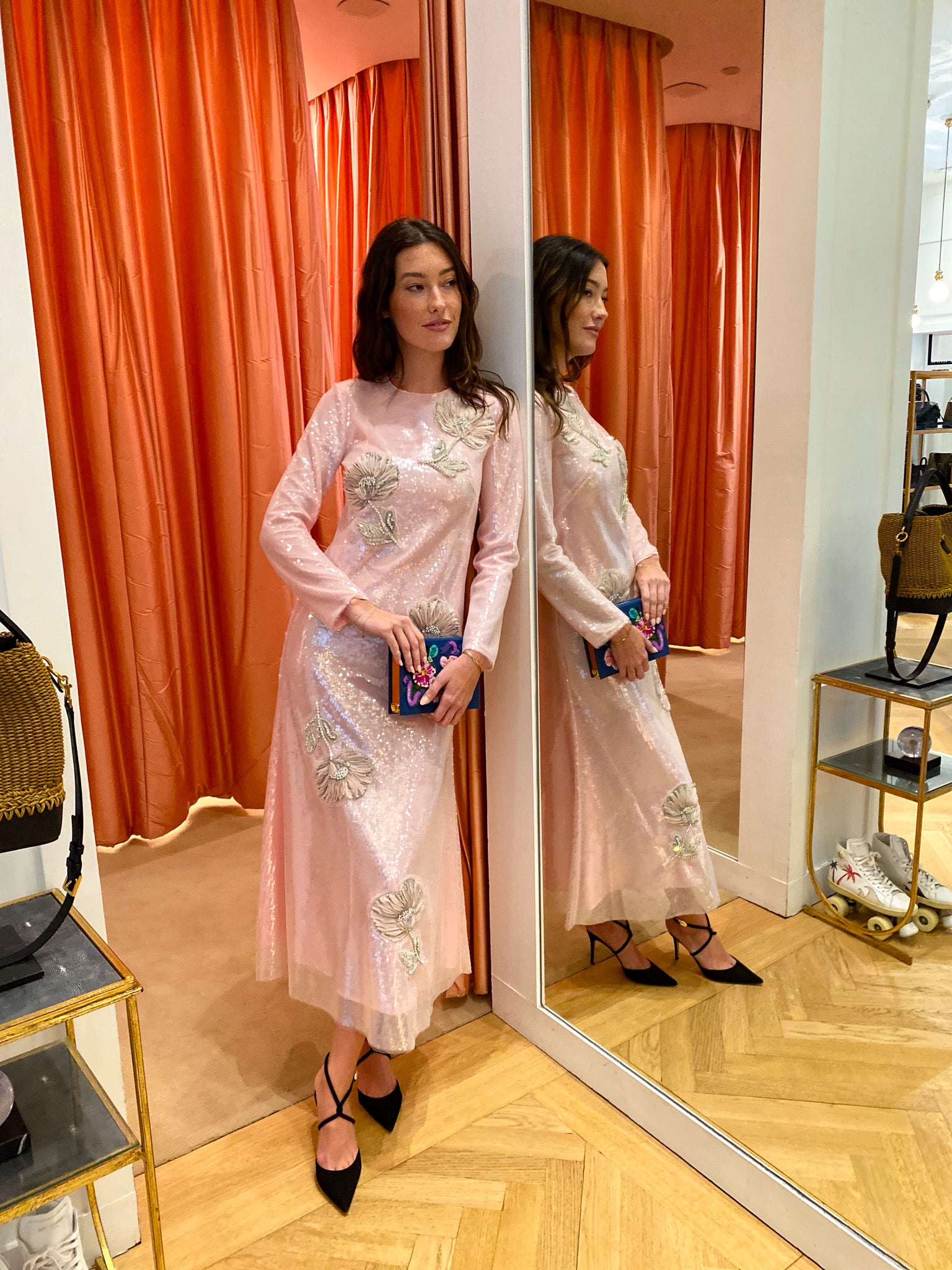 HUISHAN ZHNAG | LONG SLEEVE SEQUIN EDEN GOWN