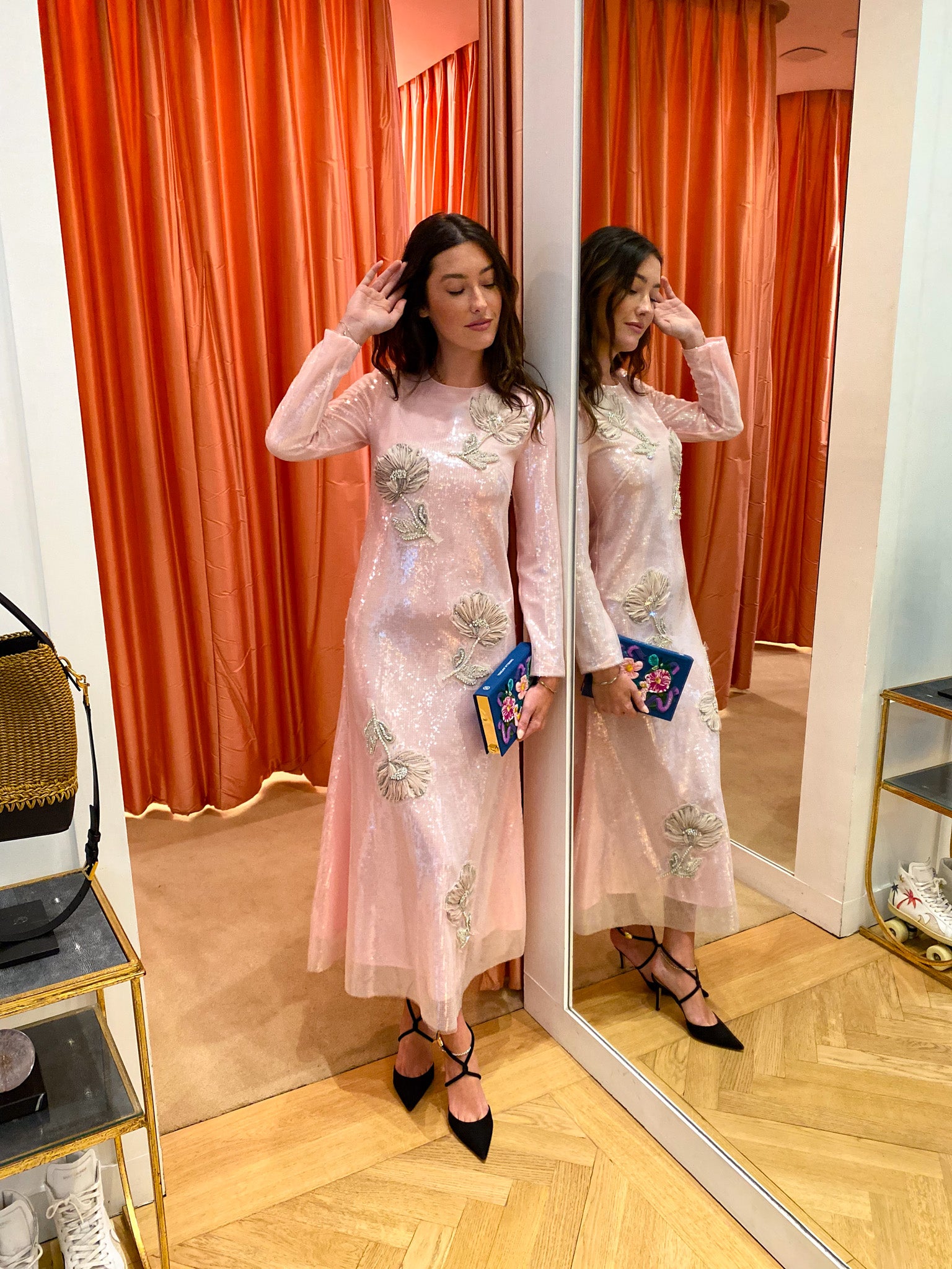 HUISHAN ZHNAG | LONG SLEEVE SEQUIN EDEN GOWN