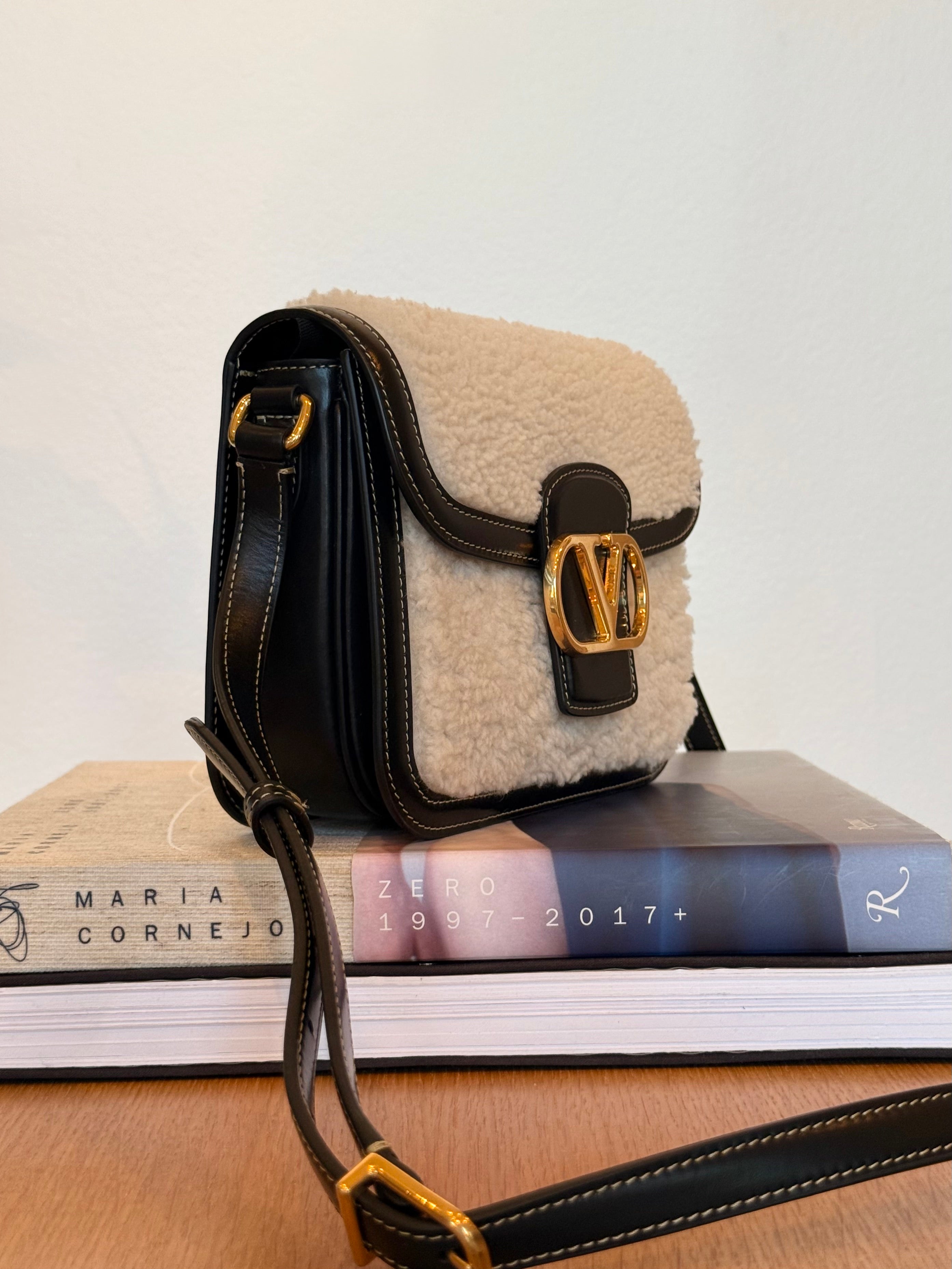 VALENTINO | 9 TO 5 SHEARLING SHOULDER BAG