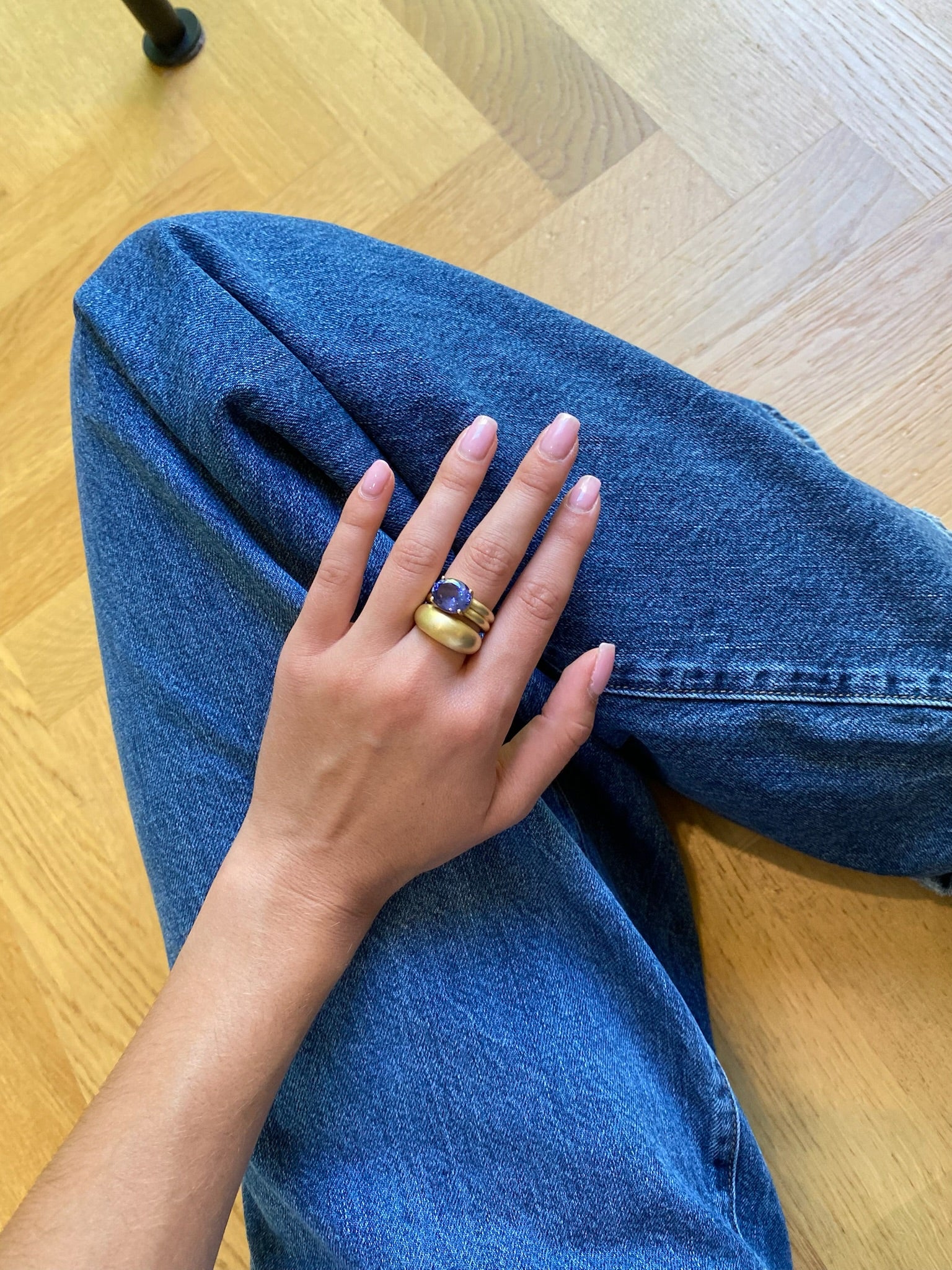 IRENE NEUWIRTH | HEROIC TANZANITE DOUBLE GOLD BAND RING