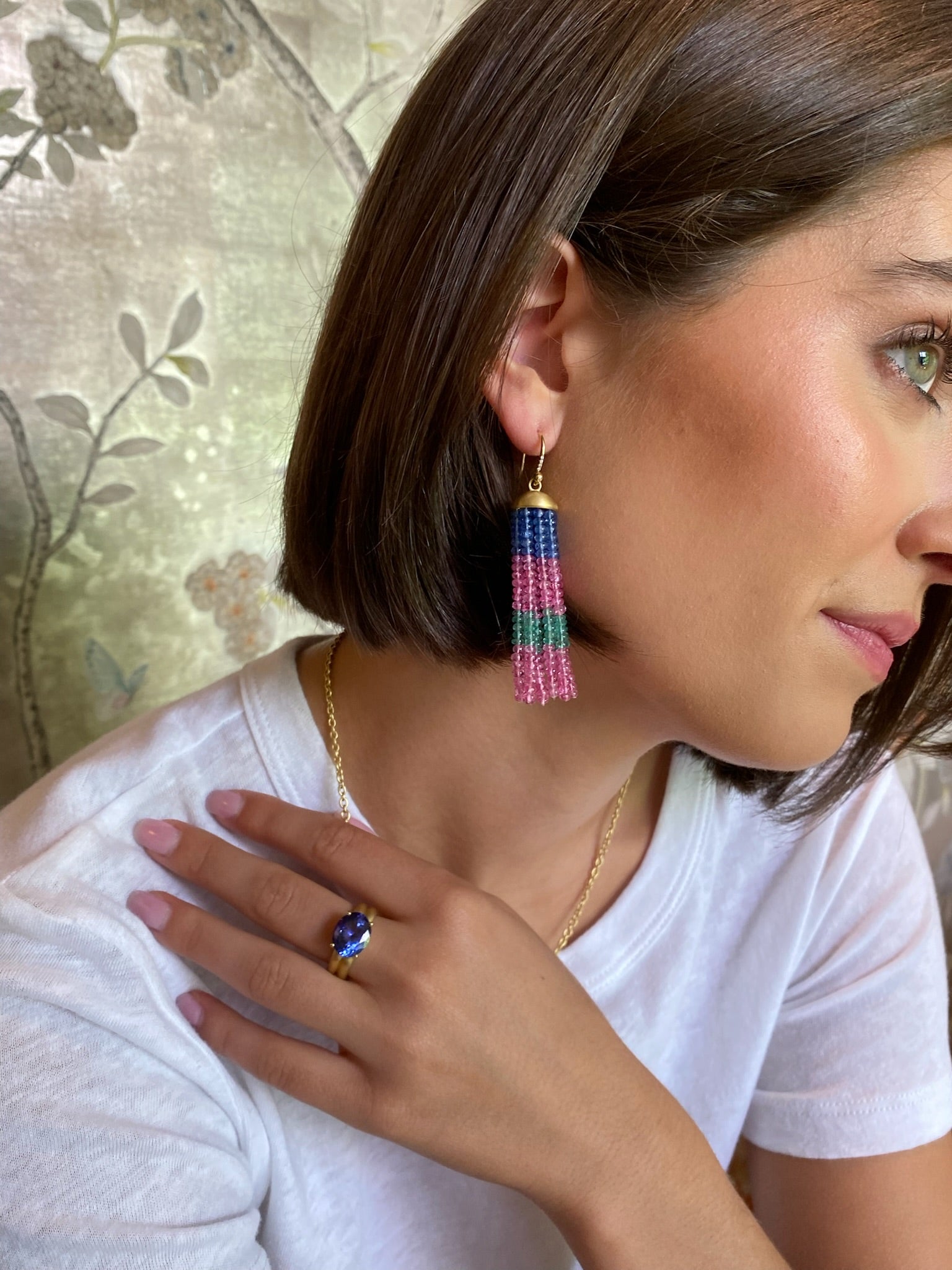 IRENE NEUWIRTH | MULTI BEADED TASSEL EARRINGS