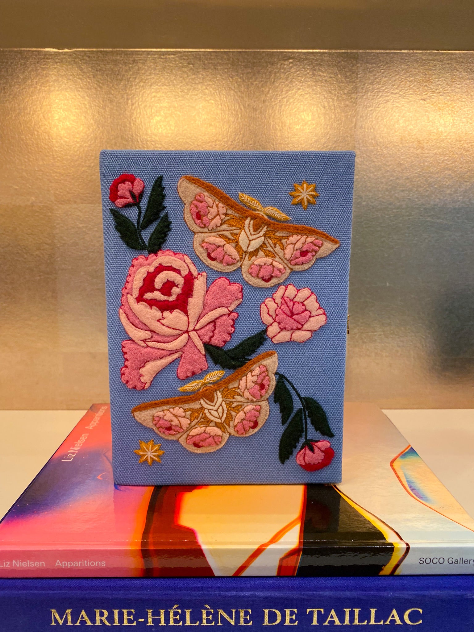 OLYMPIA LE TAN | BLOSSOM MOTH STRAPPED BOOK CLUTCH