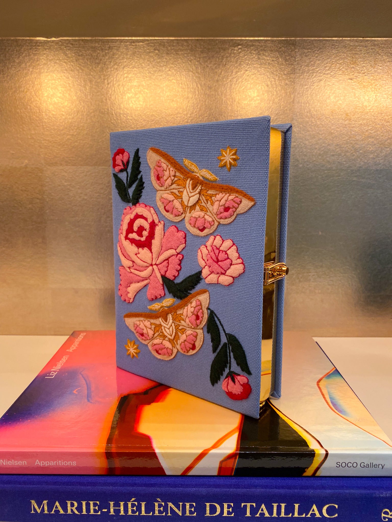 OLYMPIA LE TAN | BLOSSOM MOTH STRAPPED BOOK CLUTCH