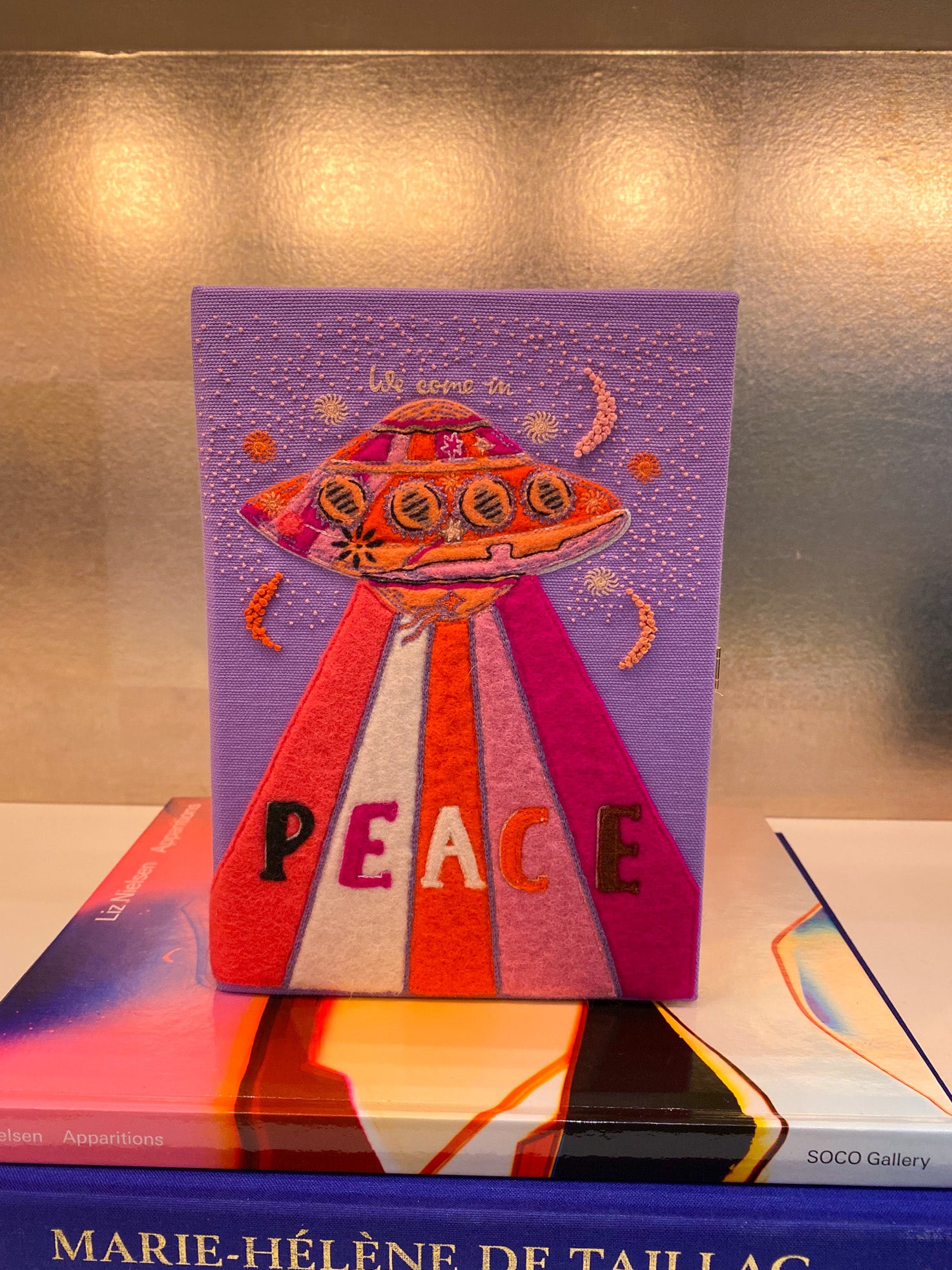 OLYMPIA LE TAN | WE COME IN PEACE STRAPPED BOOK CLUTCH