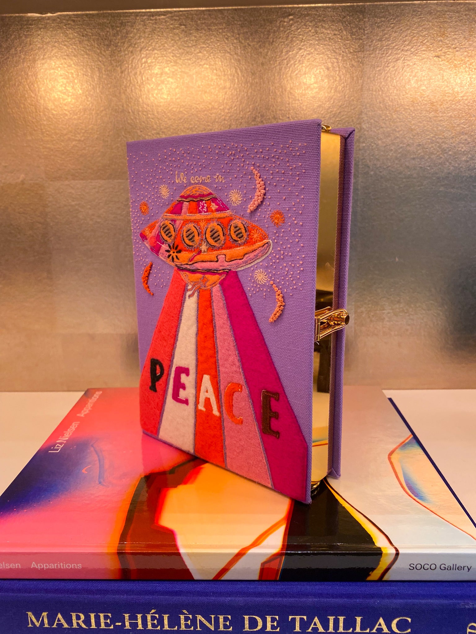 OLYMPIA LE TAN | WE COME IN PEACE STRAPPED BOOK CLUTCH