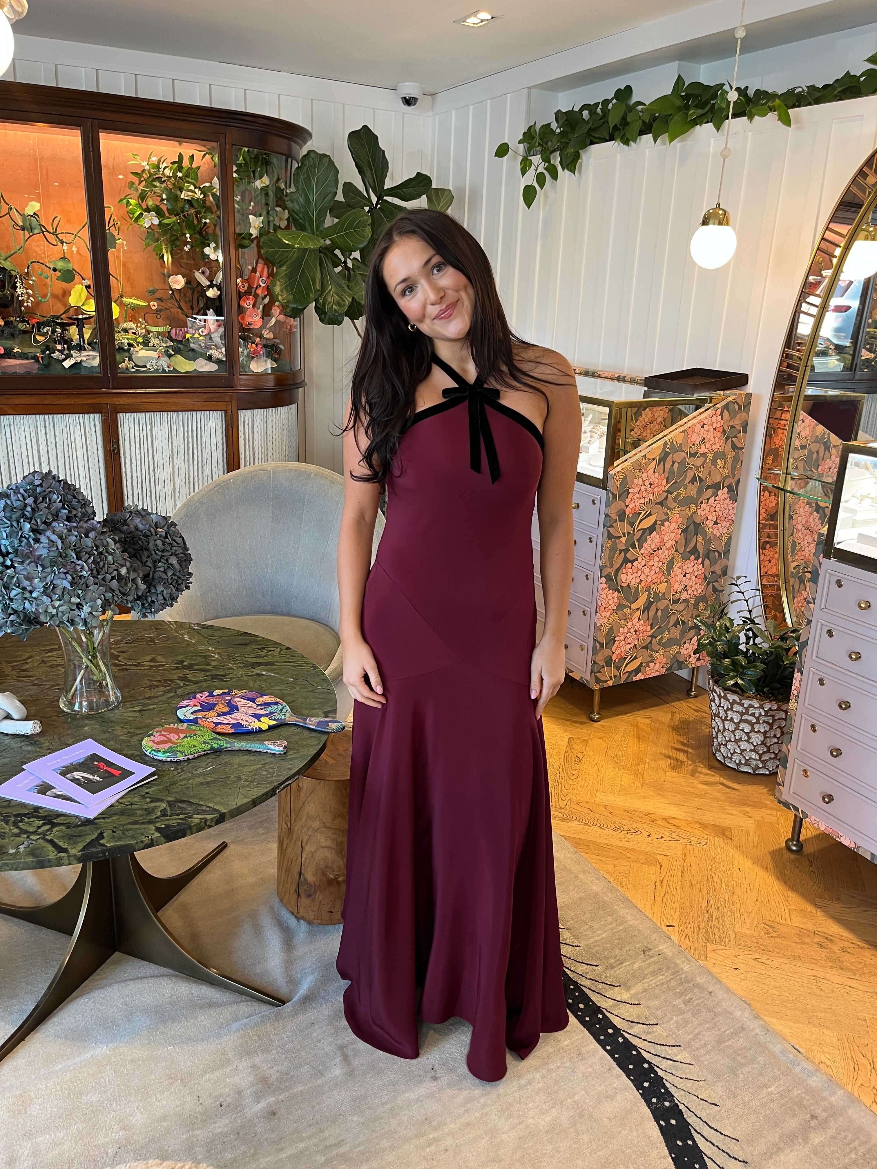 RODARTE | SILK CREPE HALTER DRESS