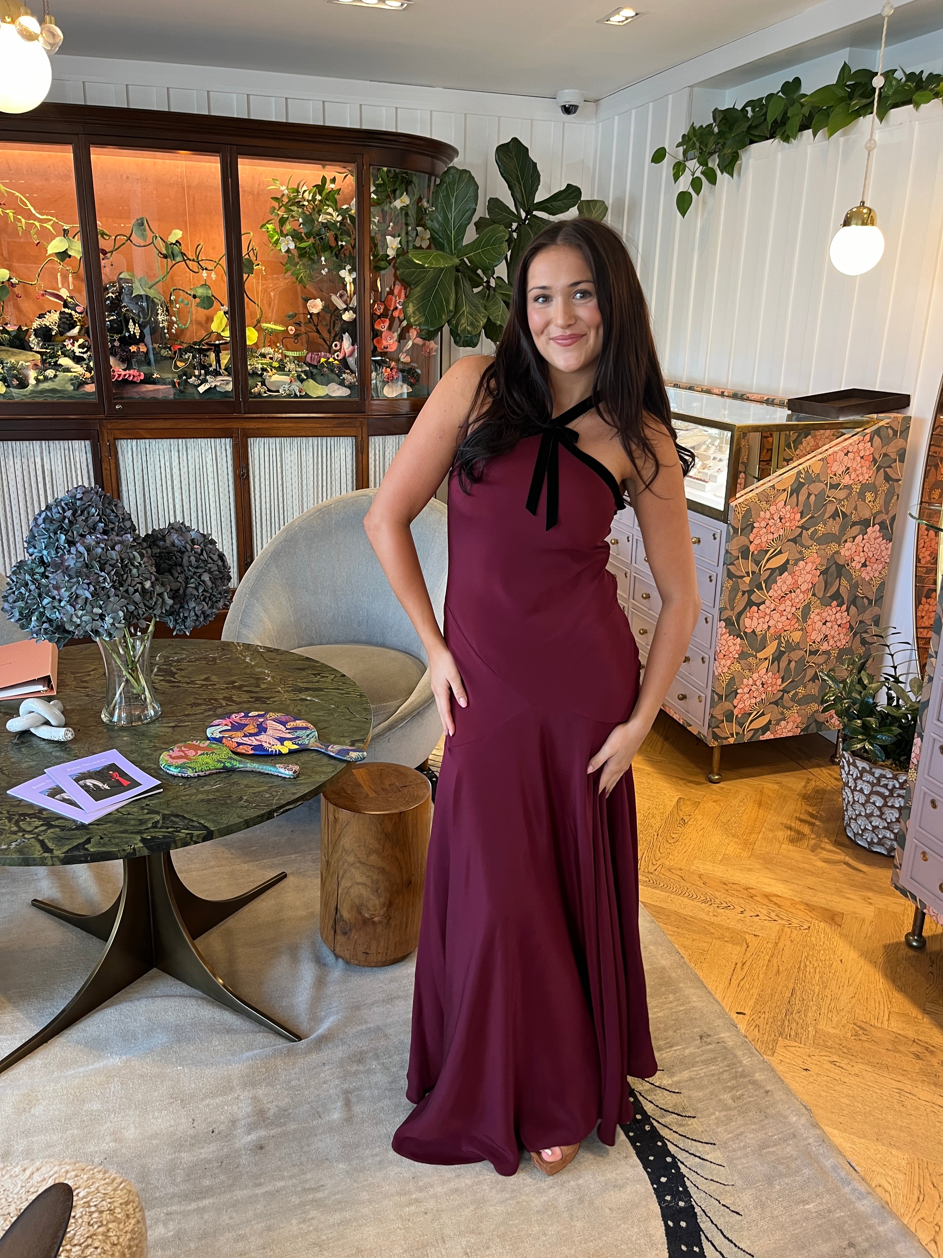 RODARTE | SILK CREPE HALTER DRESS