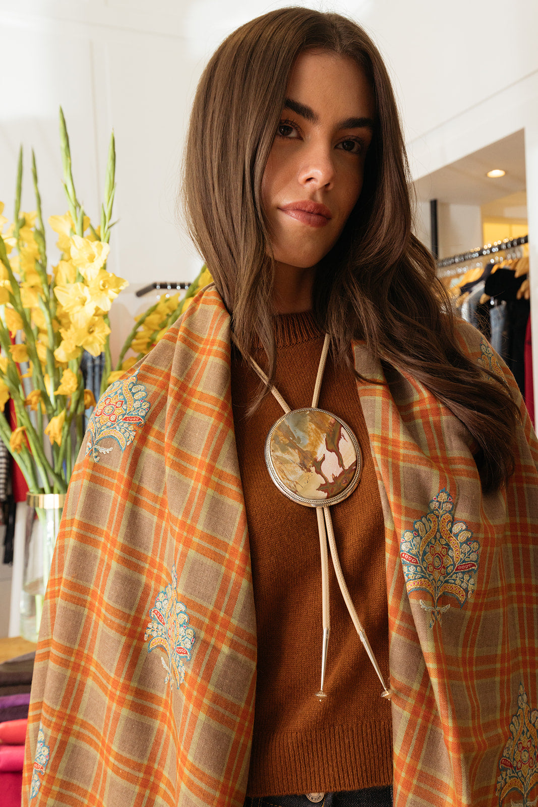 JODY CANDRIAN | ETCHED STERLING BOLO WITH LANDSCAPE JASPER | WOMEN'S LUXURY DESIGNER CLOTHING, SHOES, HANDBAGS & JEWELRY | CAPITOL CHARLOTTE, NC & BRENTWOOD, CA