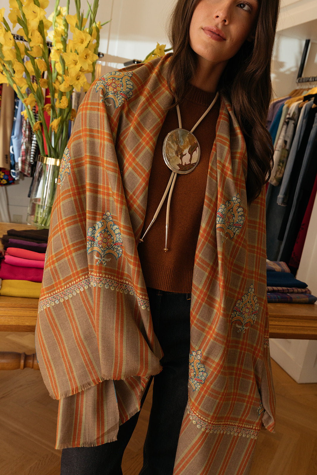 JODY CANDRIAN | ETCHED STERLING BOLO WITH LANDSCAPE JASPER | WOMEN'S LUXURY DESIGNER CLOTHING, SHOES, HANDBAGS & JEWELRY | CAPITOL CHARLOTTE, NC & BRENTWOOD, CA