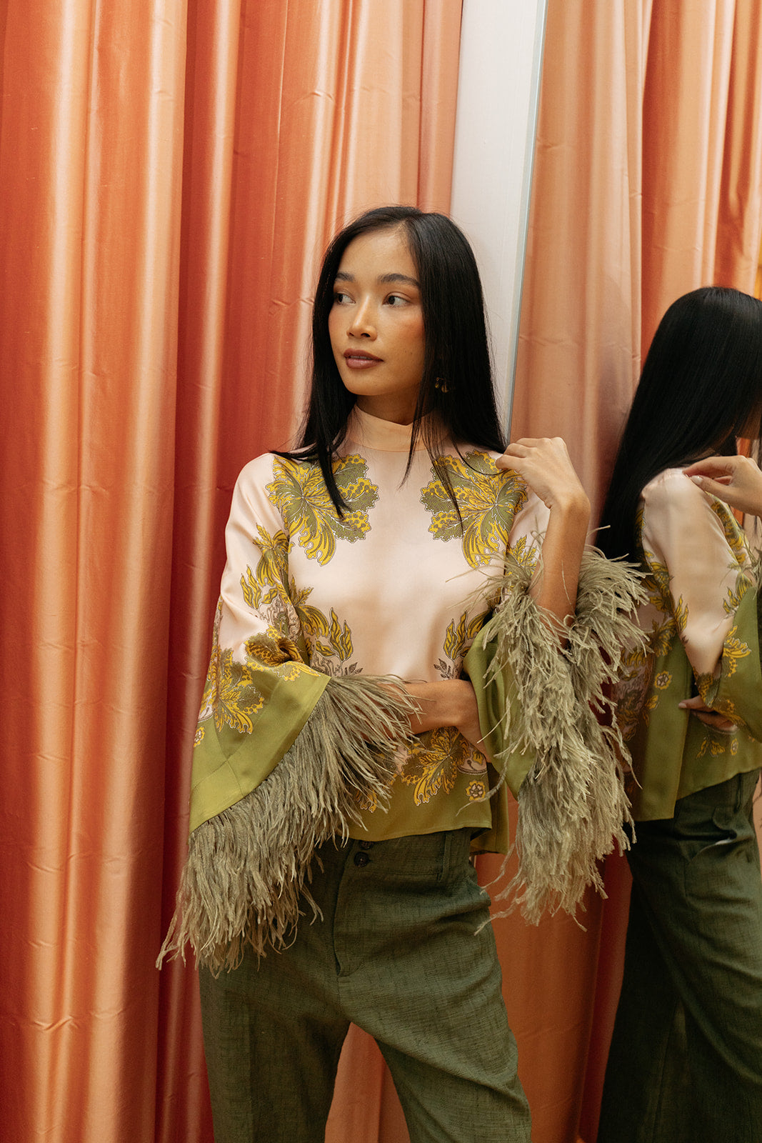 LA DOUBLE J | MAKE AN EXIT TOP W FEATHERS | WOMEN'S LUXURY DESIGNER CLOTHING, SHOES, HANDBAGS & JEWELRY | CAPITOL CHARLOTTE, NC & BRENTWOOD, CA