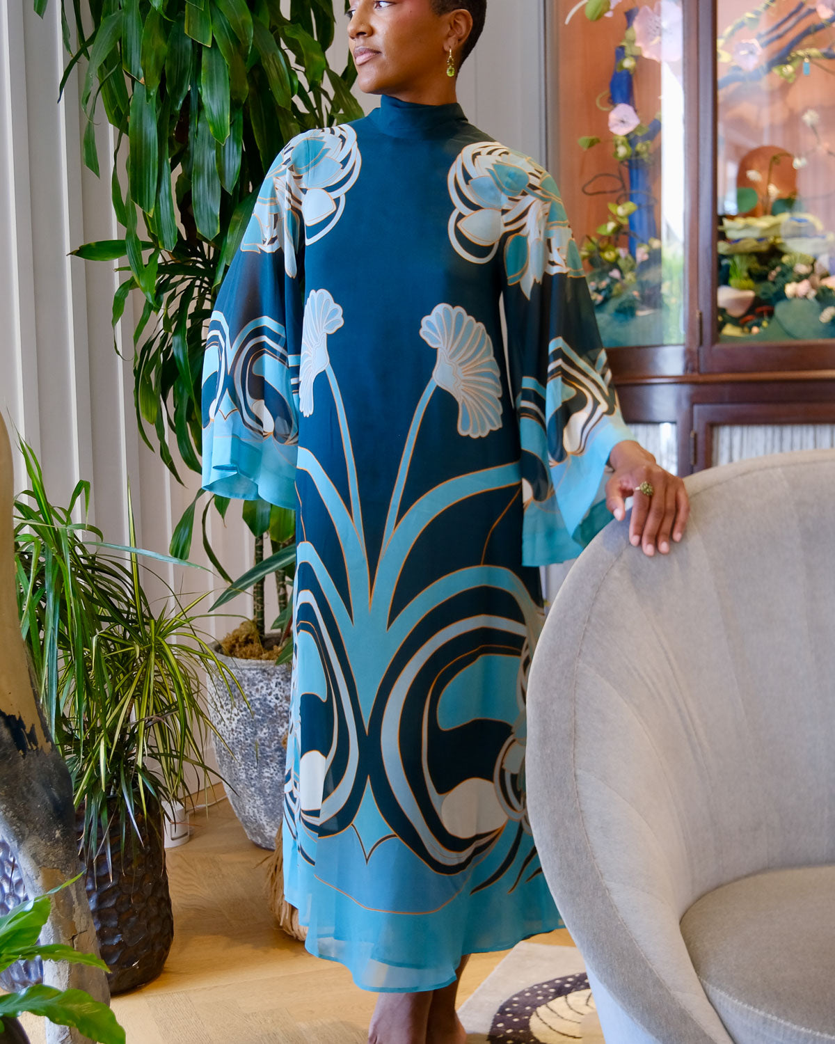 LA DOUBLE J | BLOOMING TULIP MAGNIFICO MIDI DRESS | WOMEN'S LUXURY DESIGNER CLOTHING, SHOES, HANDBAGS & JEWELRY | CAPITOL CHARLOTTE, NC & BRENTWOOD, CA