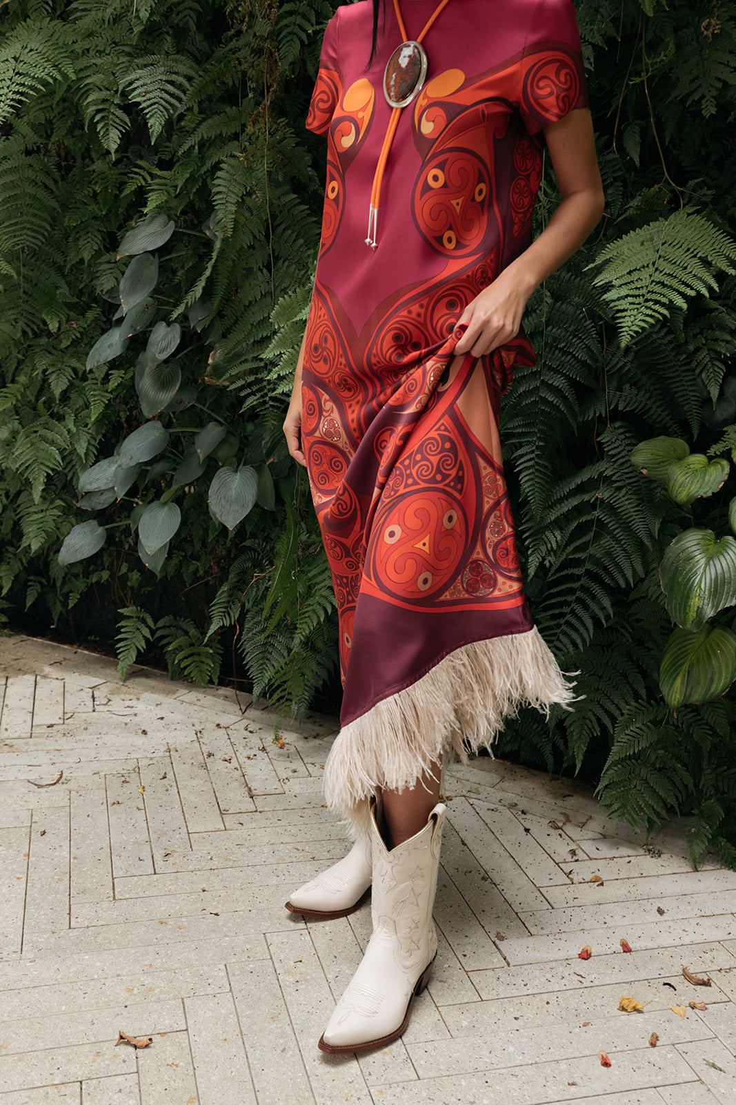LA DOUBLE J | PRINTED SWING DRESS W FEATHERS | WOMEN'S LUXURY DESIGNER CLOTHING, SHOES, HANDBAGS & JEWELRY | CAPITOL CHARLOTTE, NC & BRENTWOOD, CA
