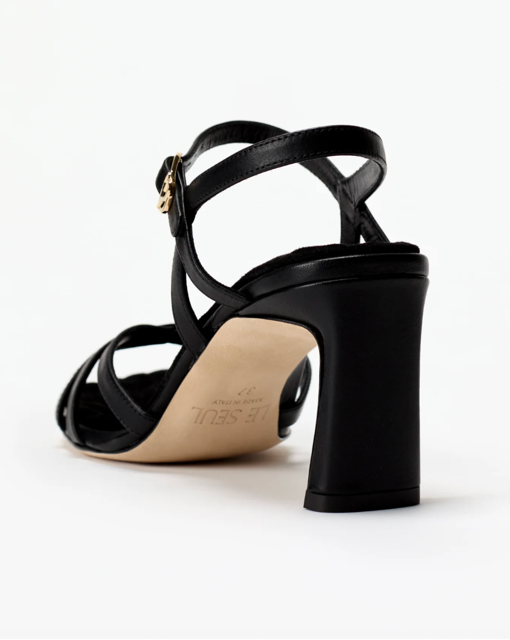 LE SEUL | BLACK DAISY STRAPPY HEEL | WOMEN'S LUXURY DESIGNER CLOTHING, SHOES, HANDBAGS & JEWELRY | CAPITOL CHARLOTTE, NC & BRENTWOOD, CA