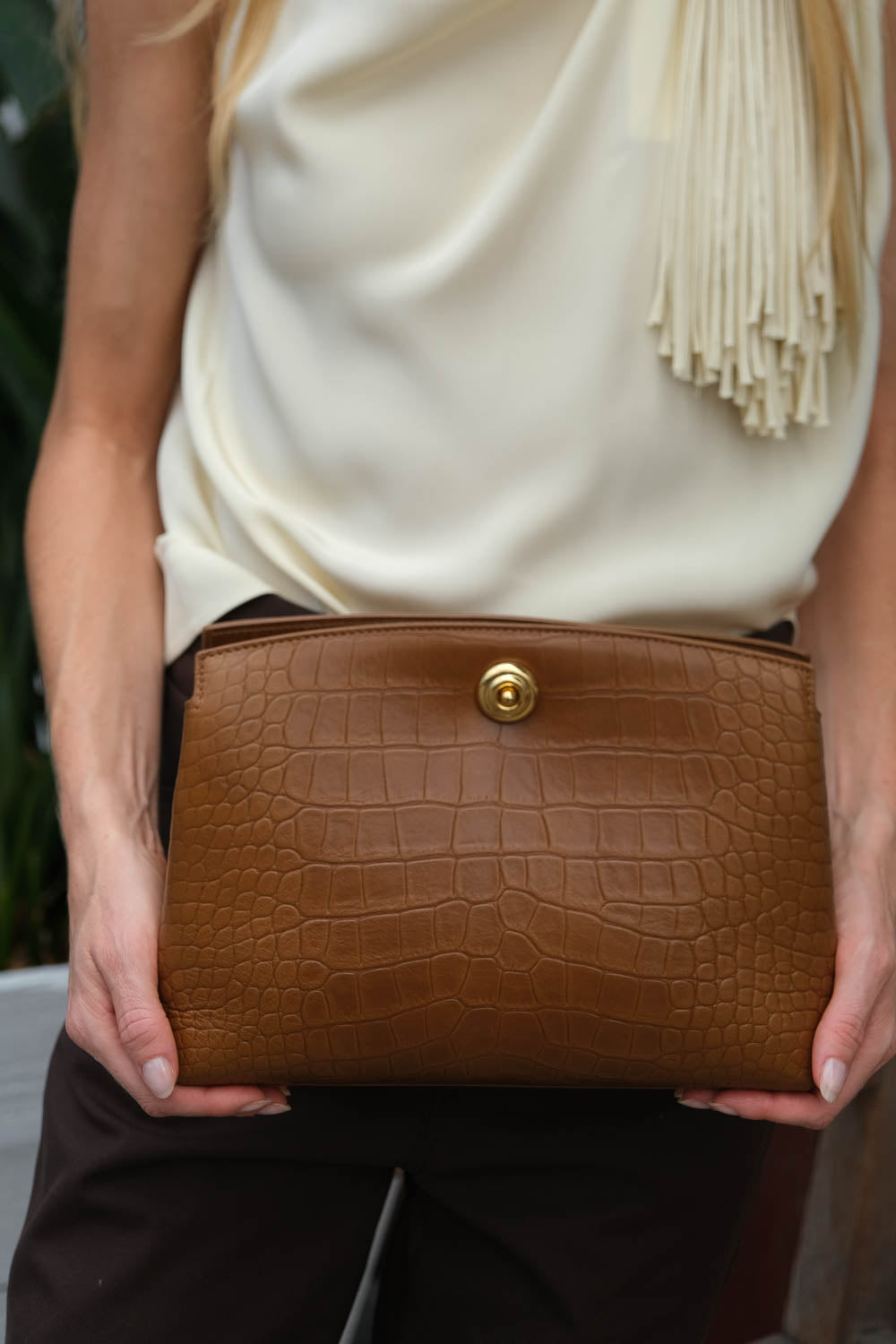 LIFFNER | PUSHLOCK CROC POUCH | WOMEN'S LUXURY DESIGNER CLOTHING, SHOES, HANDBAGS & JEWELRY | CAPITOL CHARLOTTE, NC & BRENTWOOD, CA