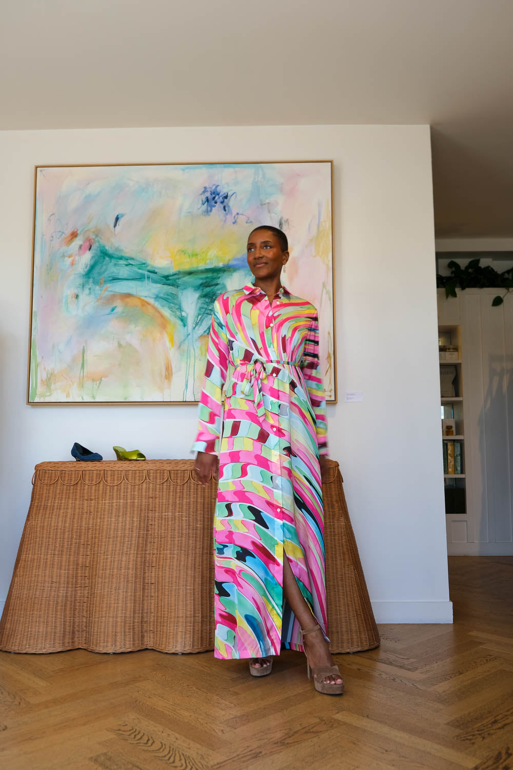 MARY KATRANTZOU | TWILL PRINTED TORINO MIDI DRESS | WOMEN'S LUXURY DESIGNER CLOTHING, SHOES, HANDBAGS & JEWELRY | CAPITOL CHARLOTTE, NC & BRENTWOOD, CA