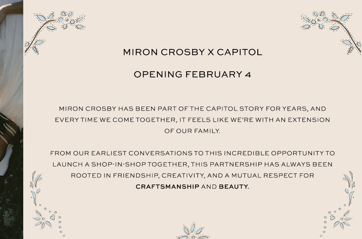 MIRON CROSBY | WOMEN'S LUXURY DESIGNER CLOTHING, SHOES, HANDBAGS & JEWELRY | CAPITOL CHARLOTTE, NC & BRENTWOOD, CA