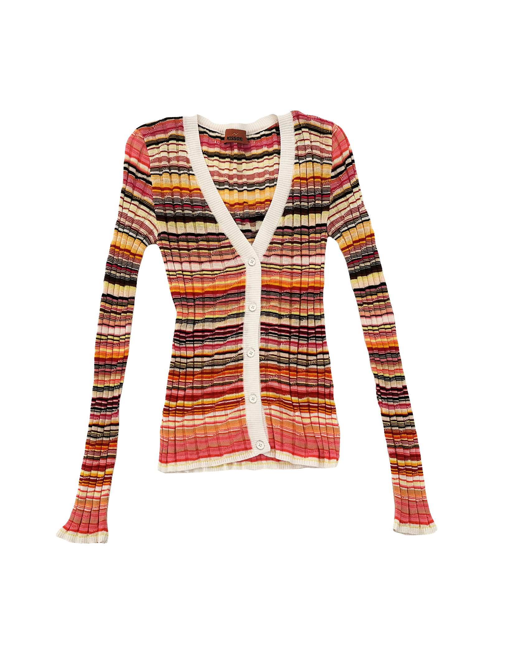MISSONI | LONG SLEEVE RIBBED KNIT CARDIGAN