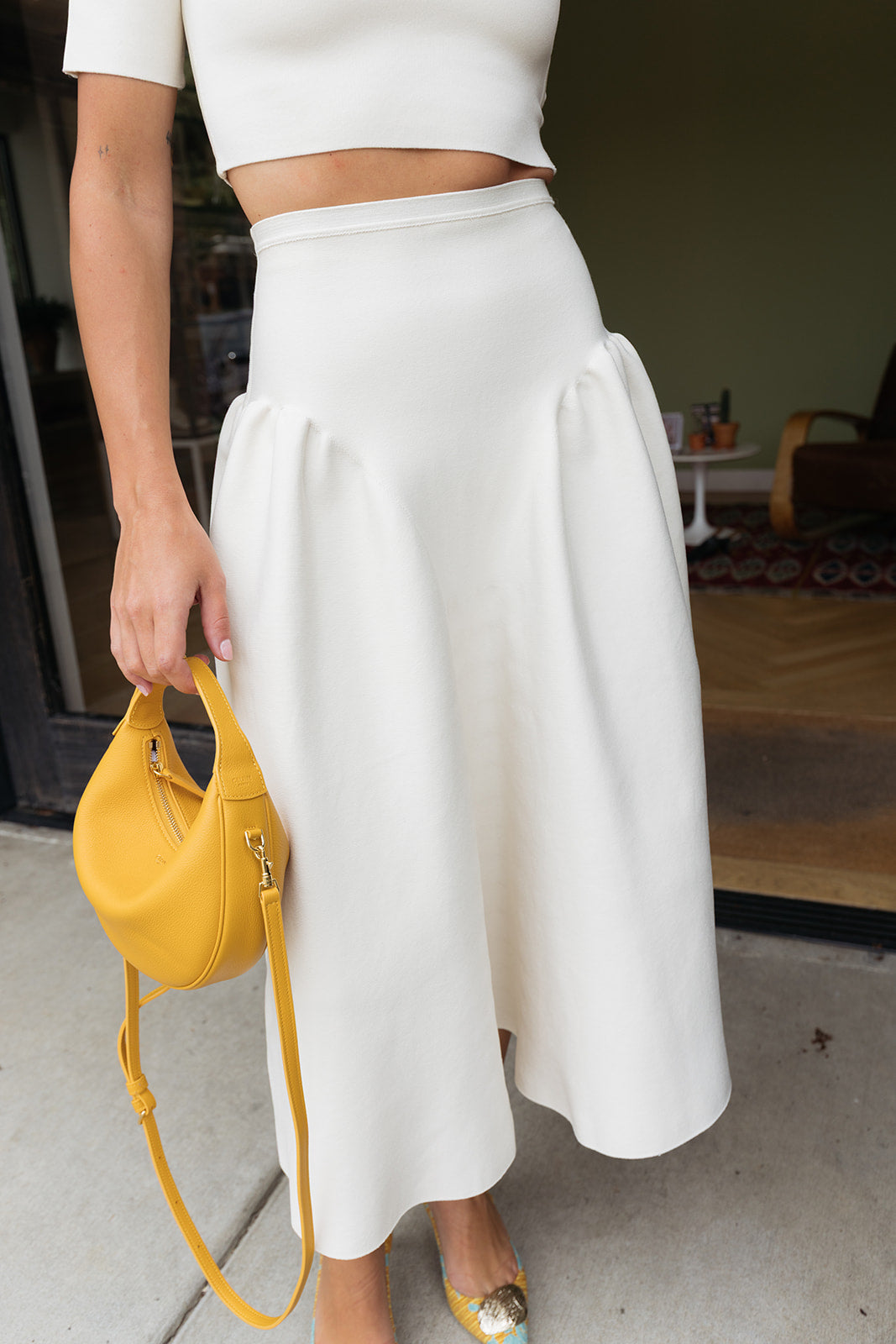 PEPA POMBO | DROP WAIST MISTLINE MIDI SKIRT
