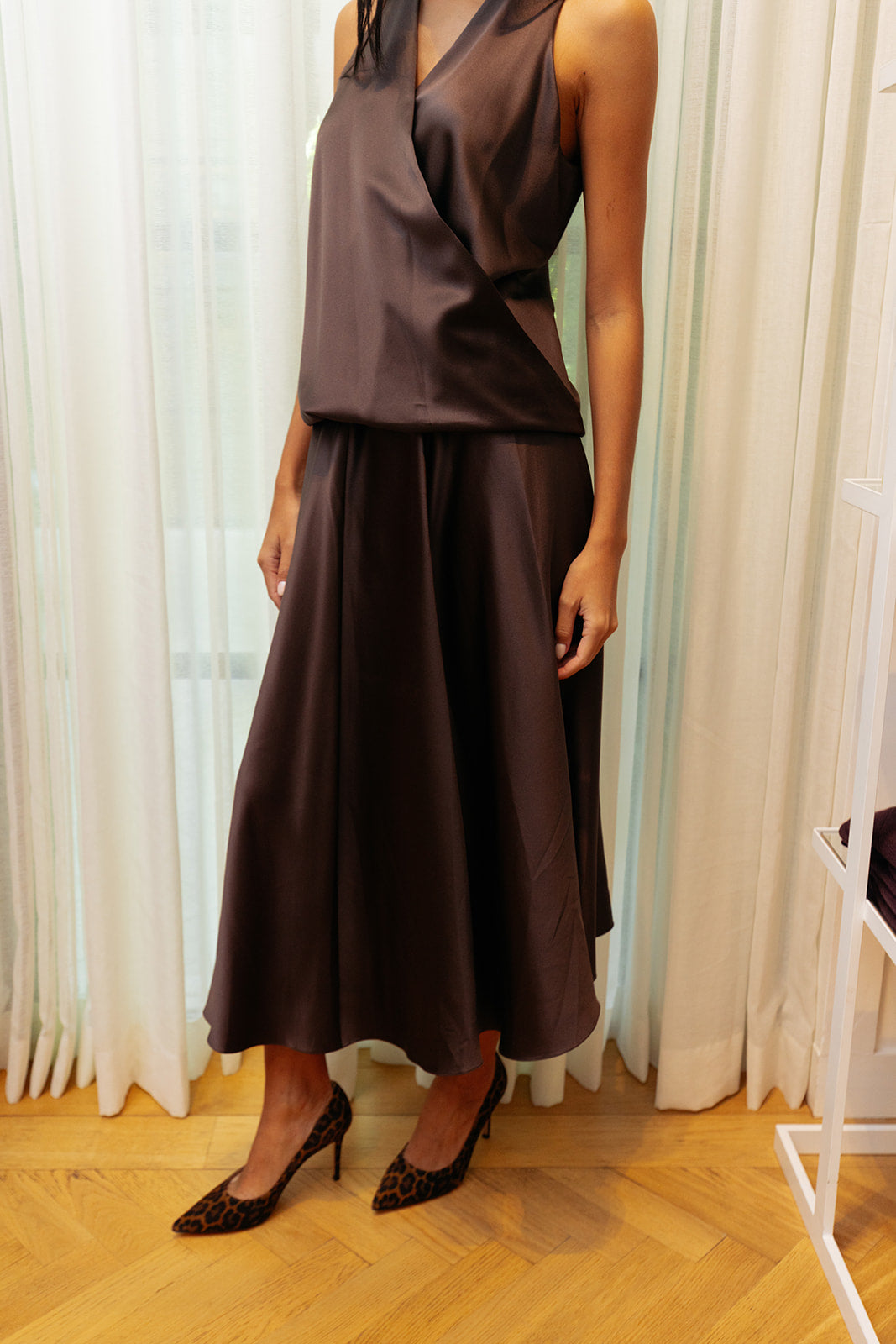 PETER COHEN | HEAVY SATIN FUEL SKIRT | WOMEN'S LUXURY DESIGNER CLOTHING, SHOES, HANDBAGS & JEWELRY | CAPITOL CHARLOTTE, NC & BRENTWOOD, CA