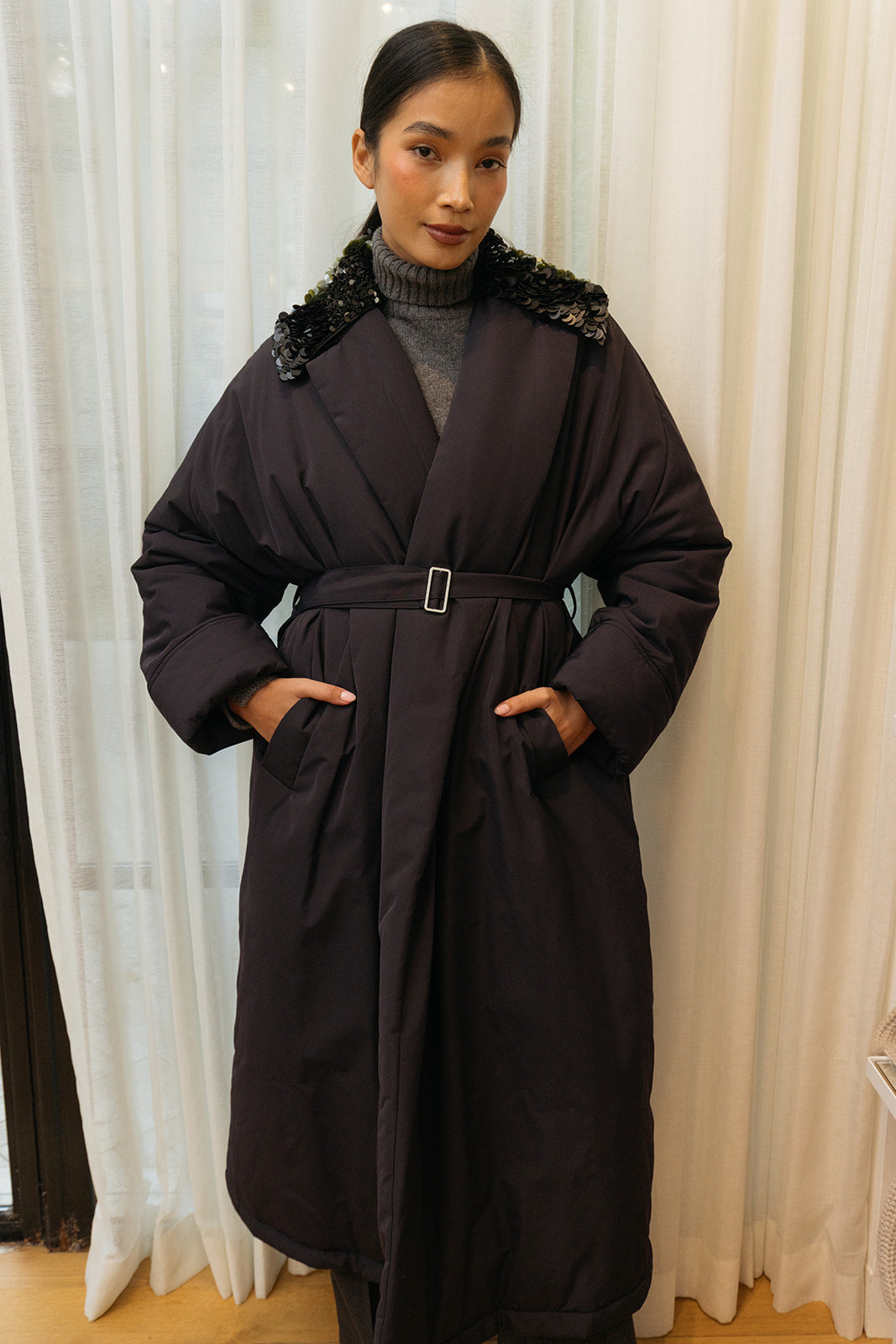 PLAN C | TRENCH RAIN COAT W EMBELLISHMENT | WOMEN'S LUXURY DESIGNER CLOTHING, SHOES, HANDBAGS & JEWELRY | CAPITOL CHARLOTTE, NC & BRENTWOOD, CA