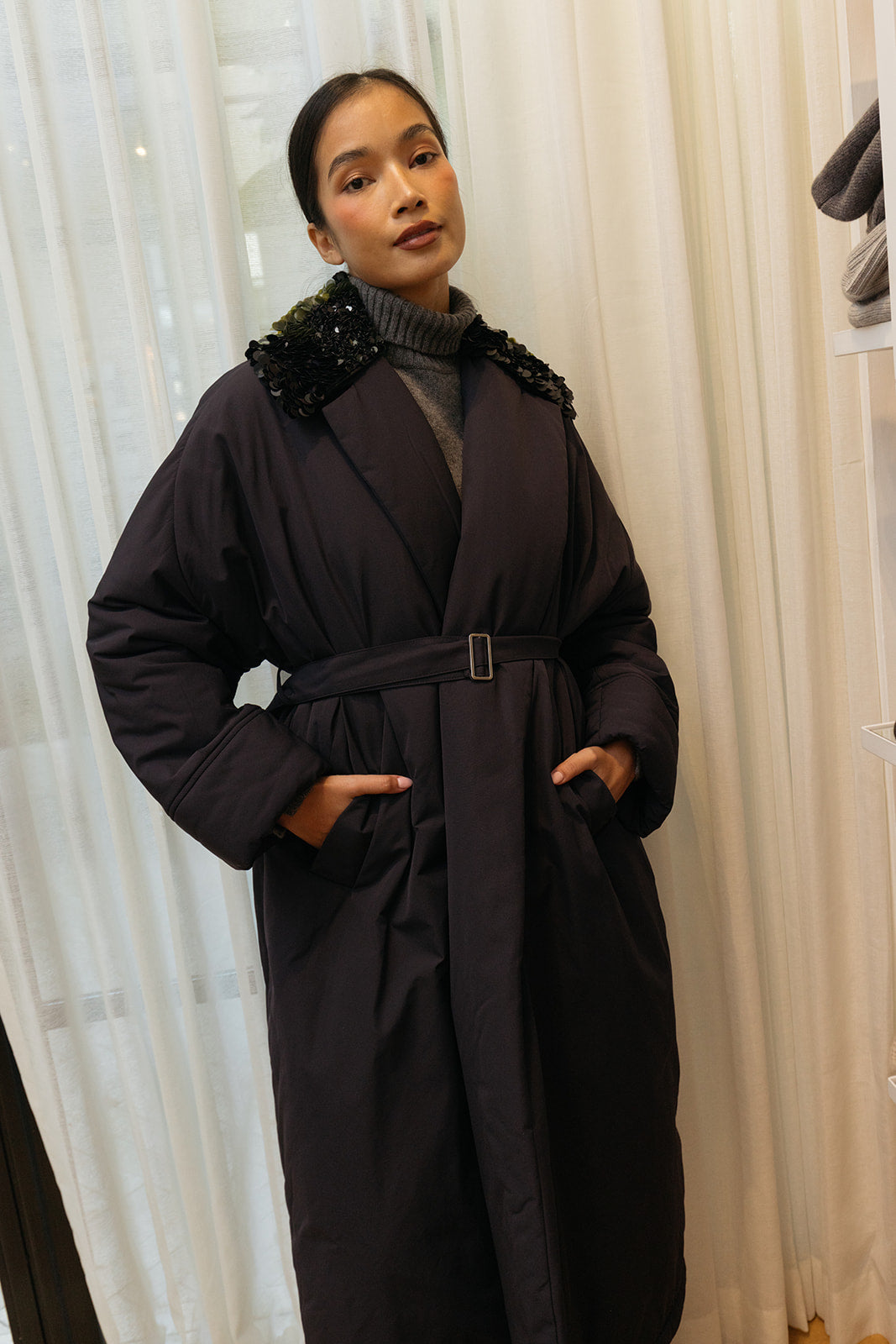 PLAN C | TRENCH RAIN COAT W EMBELLISHMENT | WOMEN'S LUXURY DESIGNER CLOTHING, SHOES, HANDBAGS & JEWELRY | CAPITOL CHARLOTTE, NC & BRENTWOOD, CA