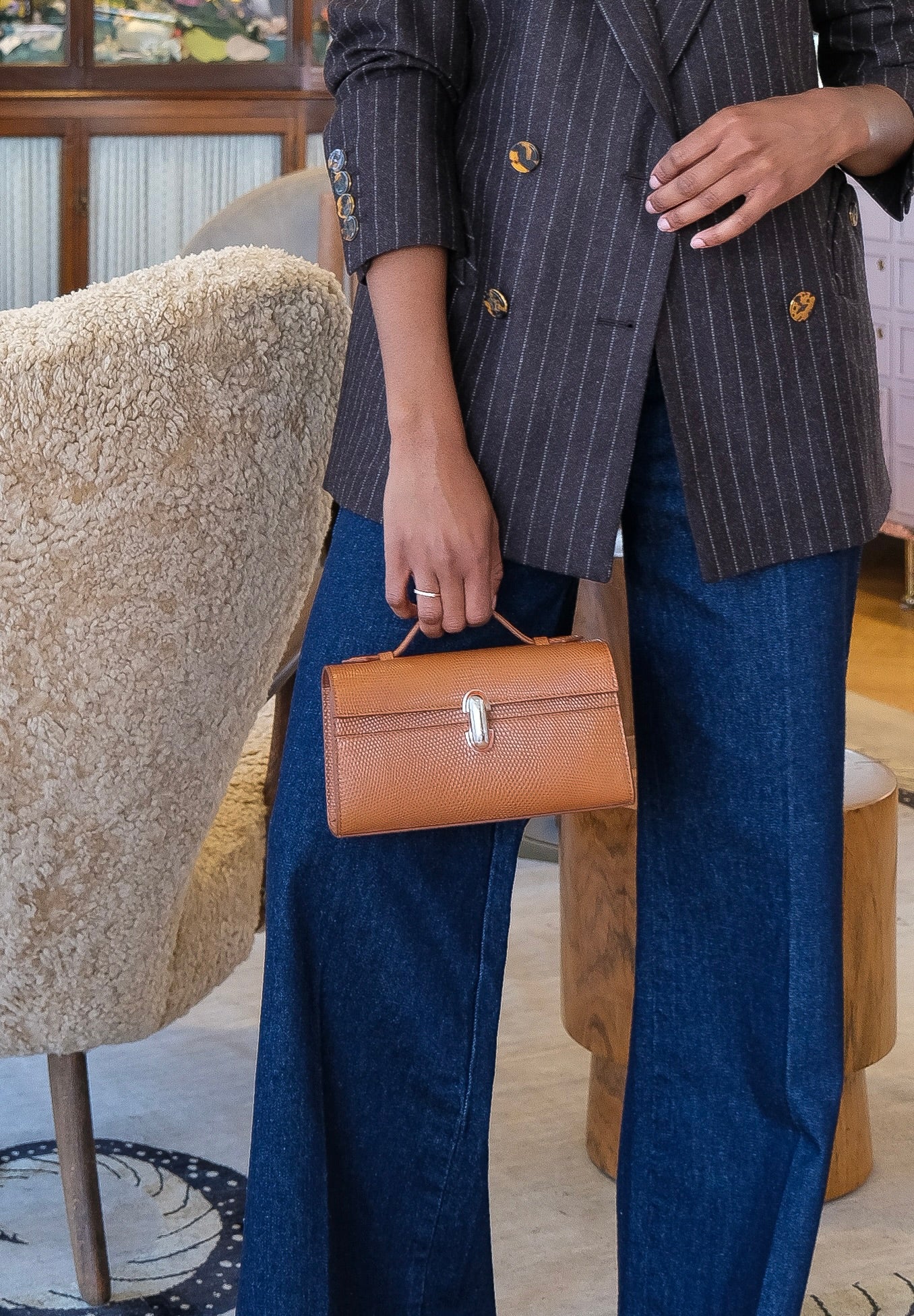 SAVETTE | SYMMETRY POCHETTE IN GENUINE LIZARD