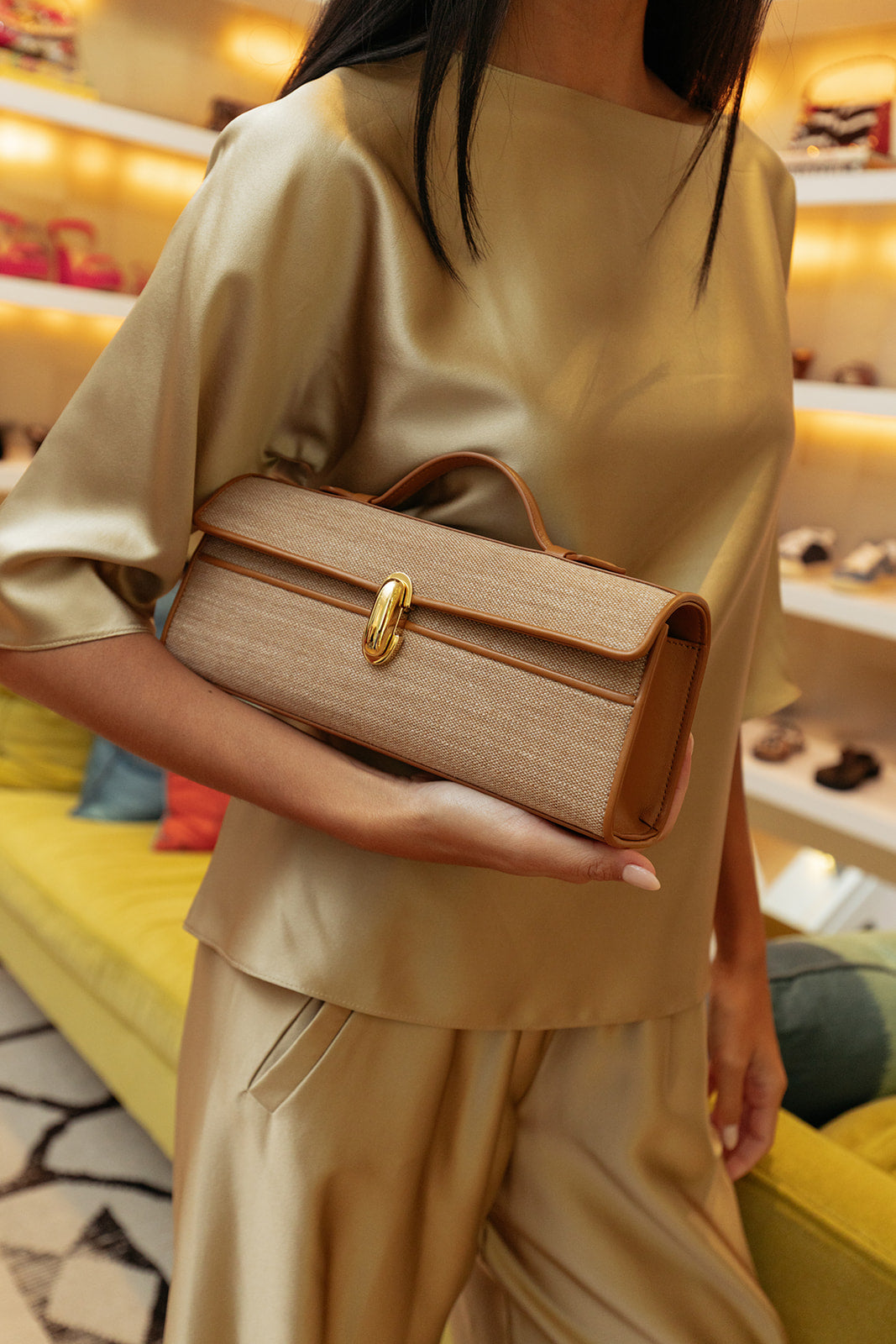 SAVETTE | RUSTIC CANVAS SLIM SYMMETRY POCHETTE | WOMEN'S LUXURY DESIGNER CLOTHING, SHOES, HANDBAGS & JEWELRY | CAPITOL CHARLOTTE, NC & BRENTWOOD, CA