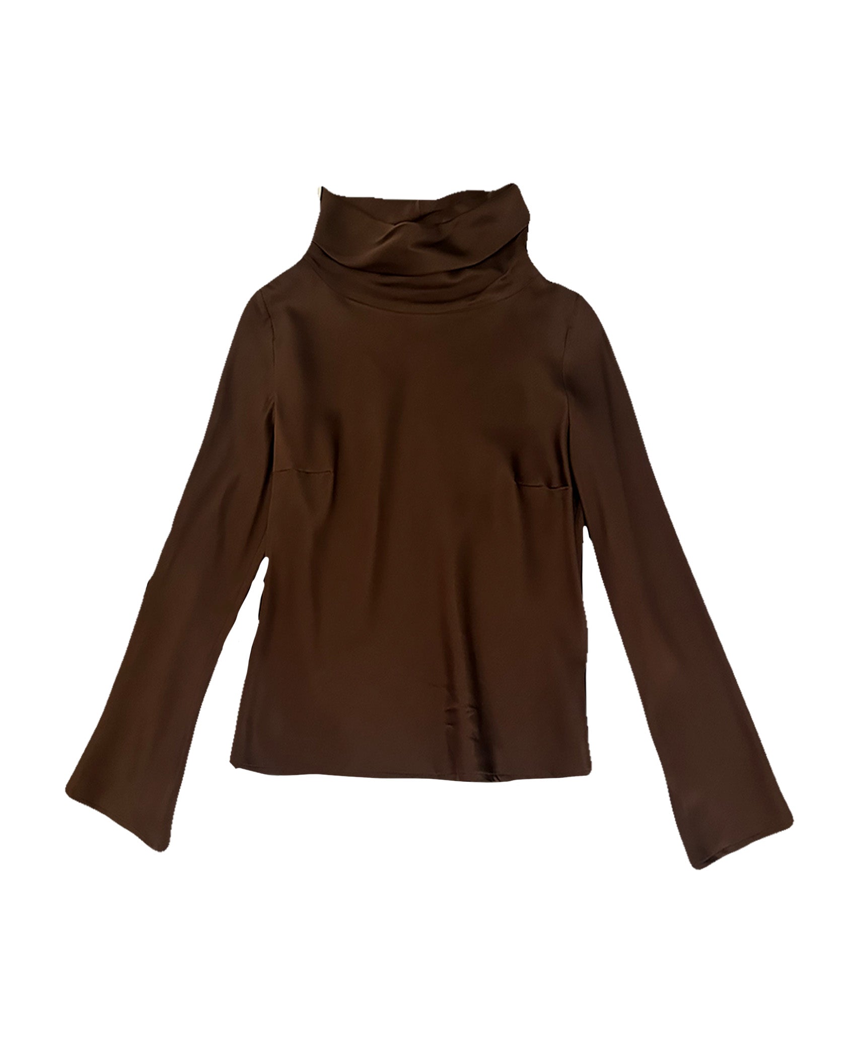 STEPHAN JANSON | LONG SLEEVE HIGH NECK STONE SATIN BLOUSE