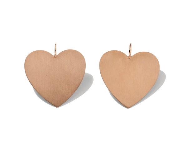 IRENE NEUWIRTH | LARGE HEART EARRINGS ROSE GOLD