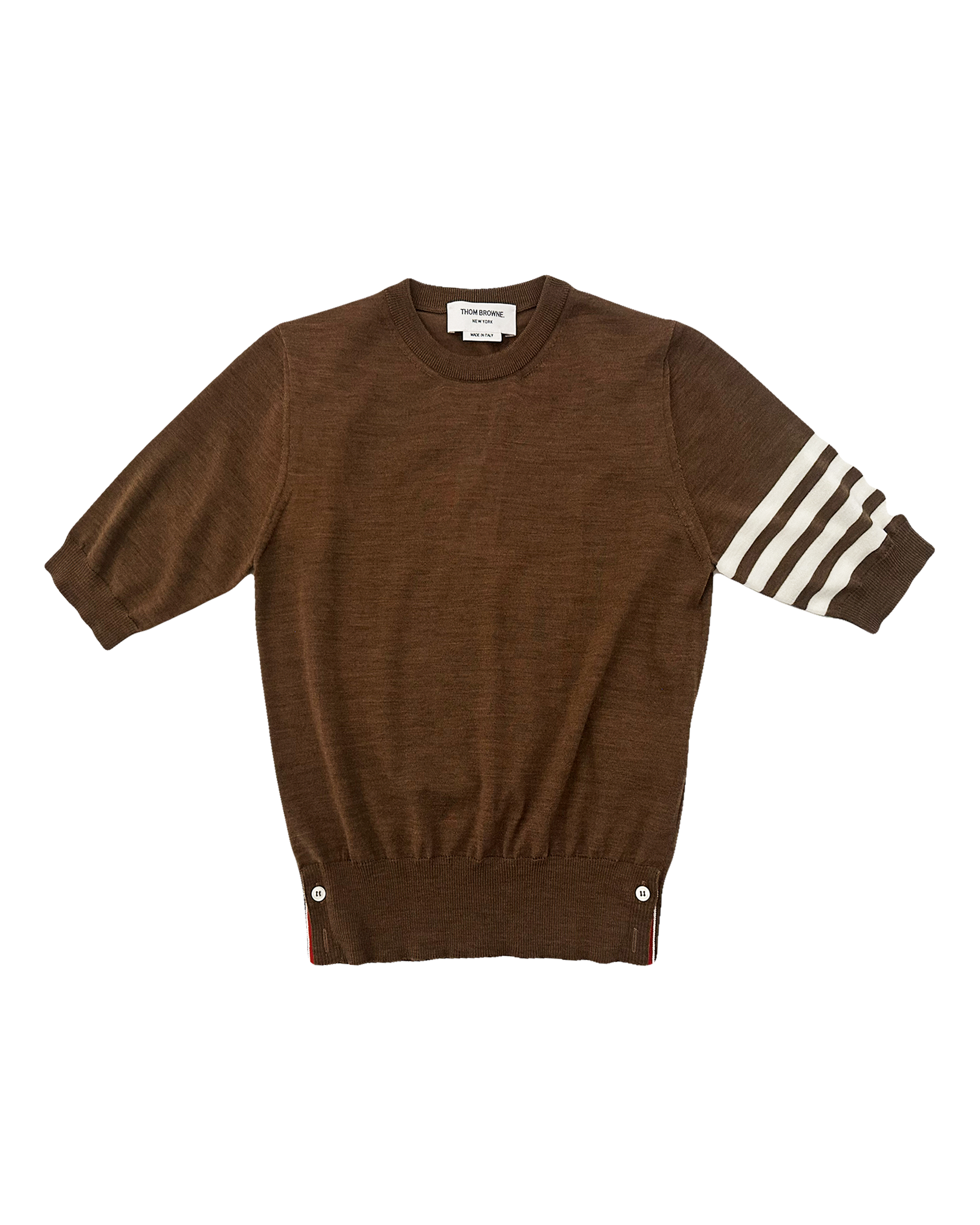 THOM BROWNE | SHORT SLEEVE MERINO WOOL KNIT
