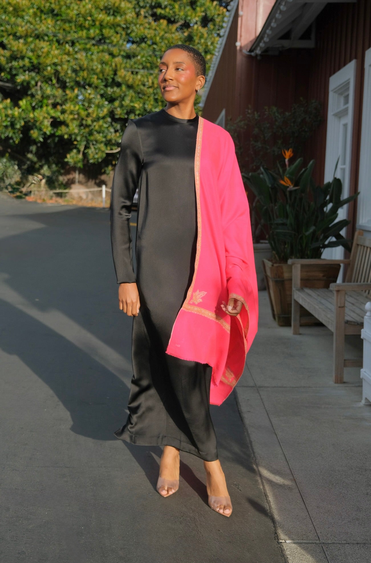 Black long sleeve maxi dress from Toteme. Available in Charlotte, NC and Brentwood, CA.