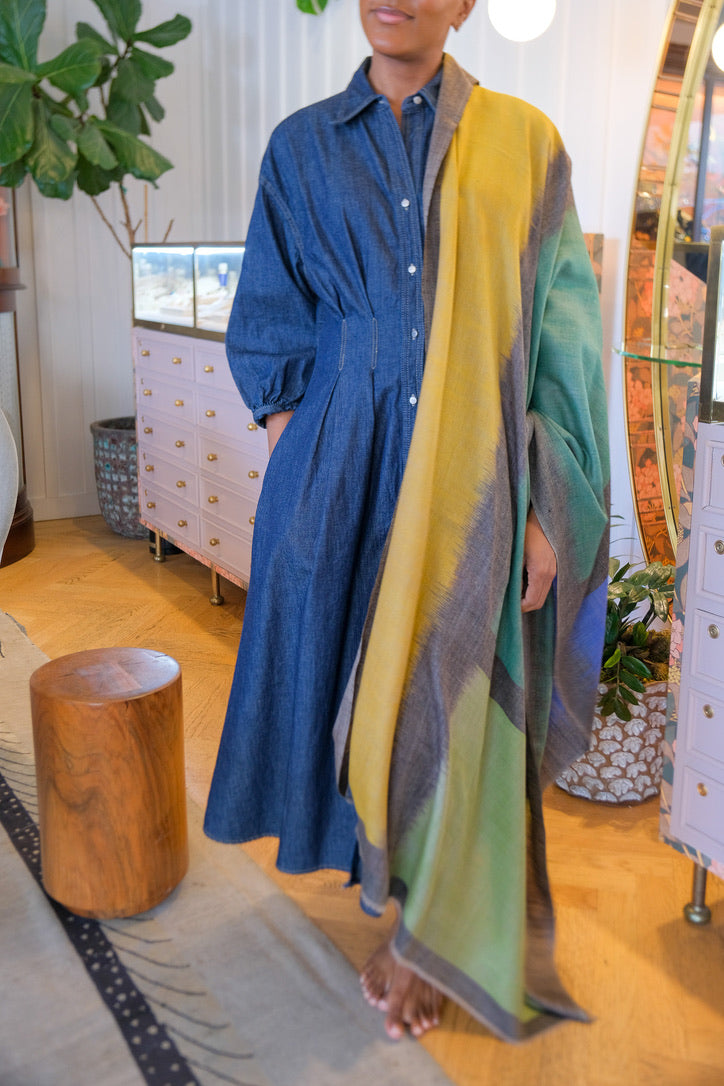 TWP | DENIM PLEATED MASON DRESS | WOMEN'S LUXURY DESIGNER CLOTHING, SHOES, HANDBAGS & JEWELRY | CAPITOL CHARLOTTE, NC & BRENTWOOD, CA