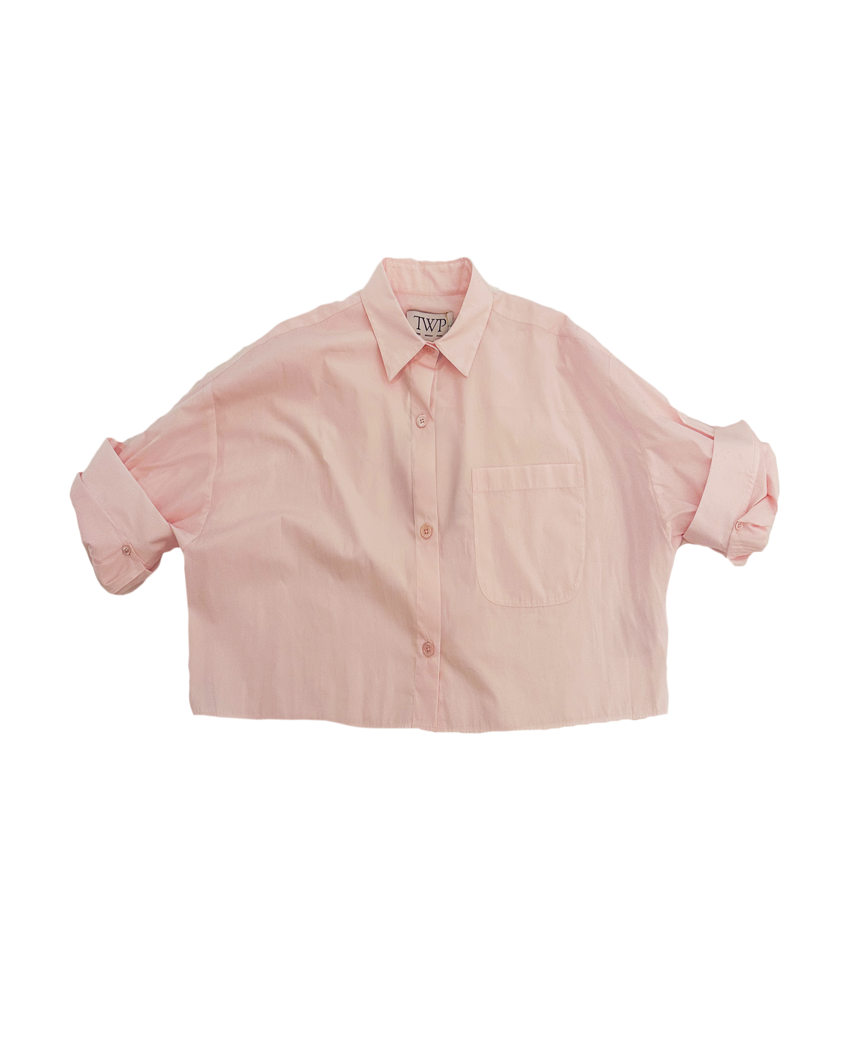 TWP Next Ex collared button down cropped top available in Brentwood, CA and Charlotte, NC.