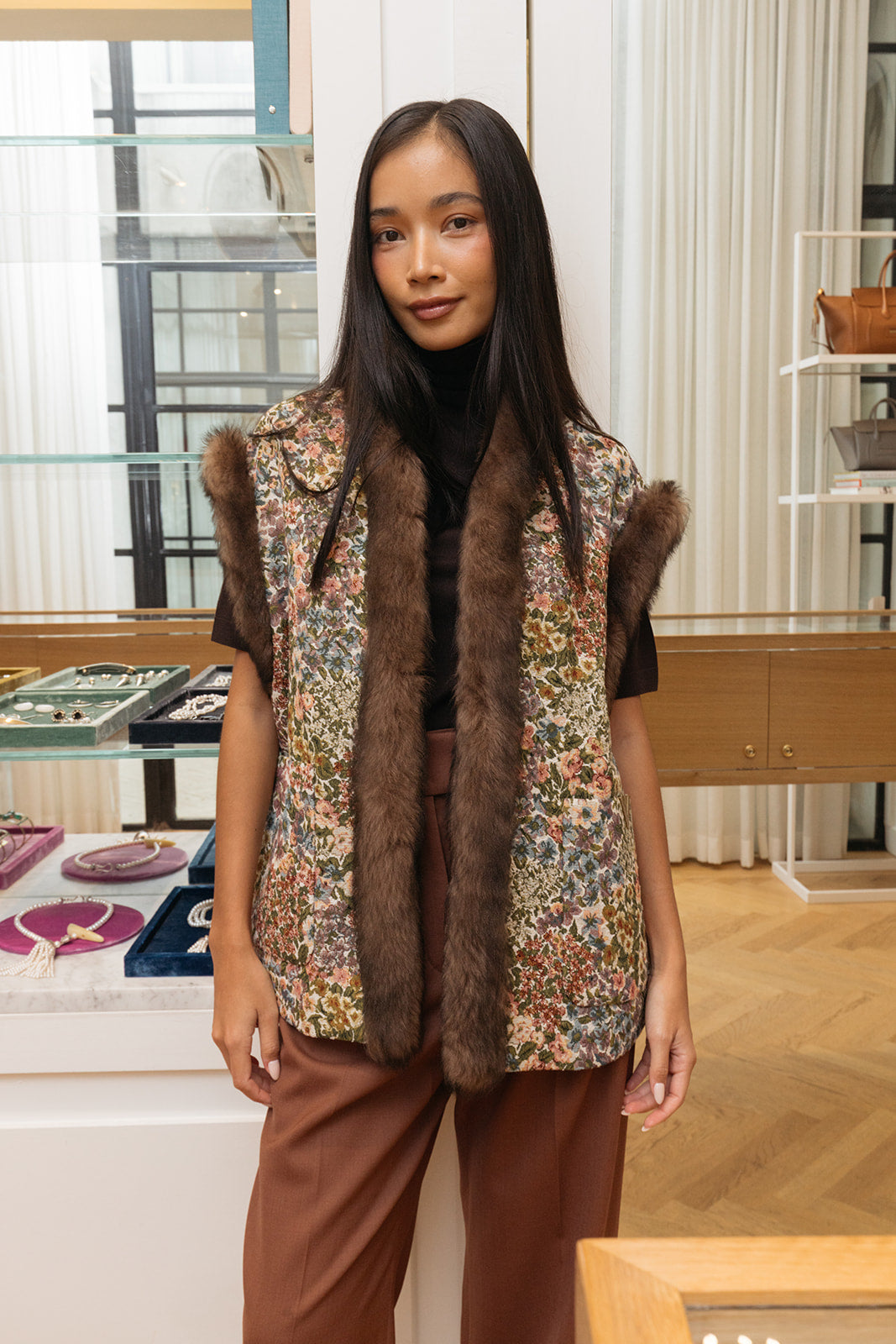 VALENTINO | FUR TRIM JACQ GILET | WOMEN'S LUXURY DESIGNER CLOTHING, SHOES, HANDBAGS & JEWELRY | CAPITOL CHARLOTTE, NC & BRENTWOOD, CA