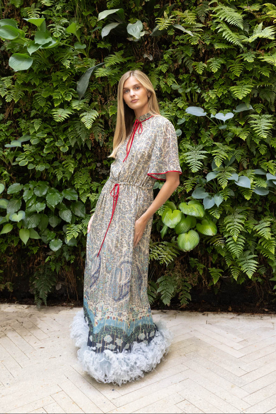 VALENTINO | PAISLEY FEATHER GOWN | WOMEN'S LUXURY DESIGNER CLOTHING, SHOES, HANDBAGS & JEWELRY | CAPITOL CHARLOTTE, NC & BRENTWOOD, CA
