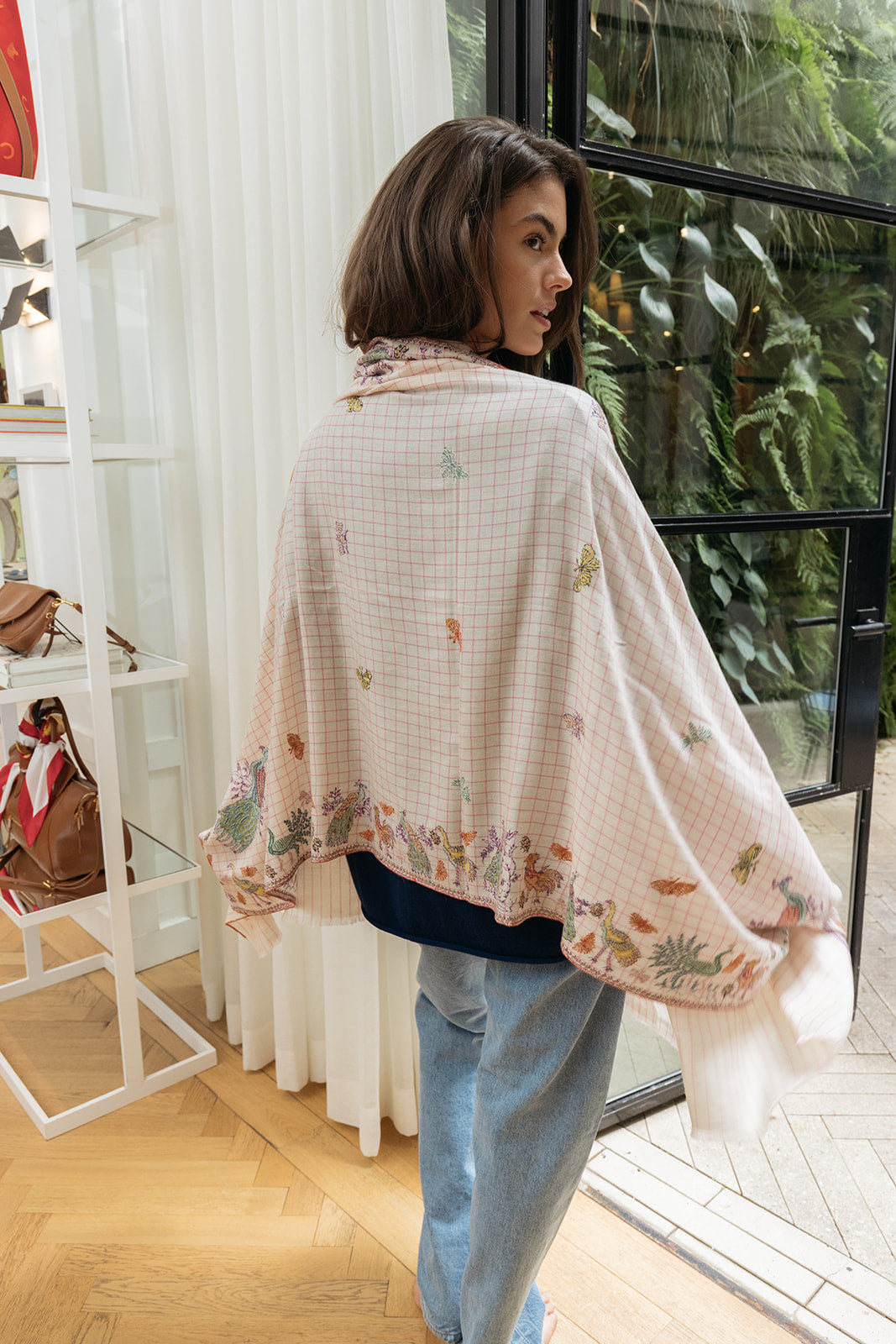 YASER | CHECK PEACOCK SHAWL