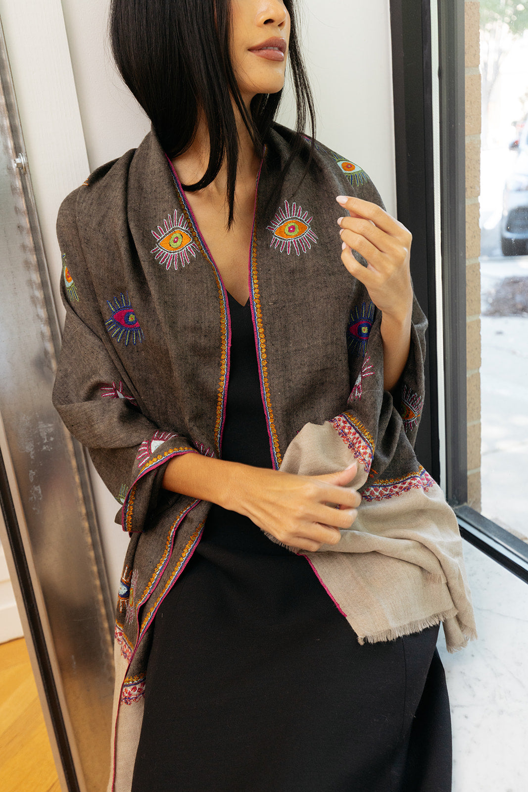 YASER | EYE SHAWL | WOMEN'S LUXURY DESIGNER CLOTHING, SHOES, HANDBAGS & JEWELRY | CAPITOL CHARLOTTE, NC & BRENTWOOD, CA