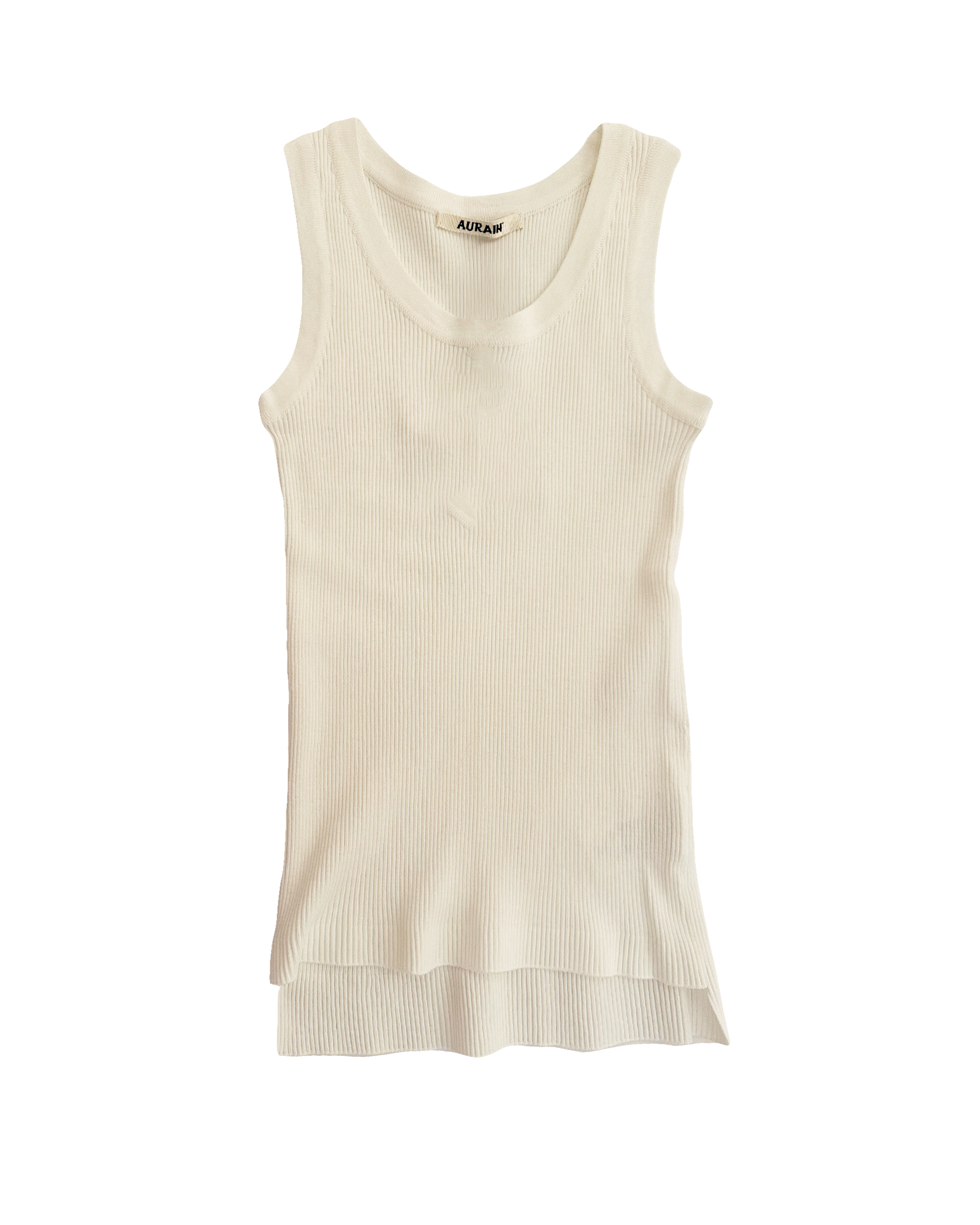 AURALEE | SLEEVELESS COTTON HIGH GAUGE RIB KNIT TANK TOP