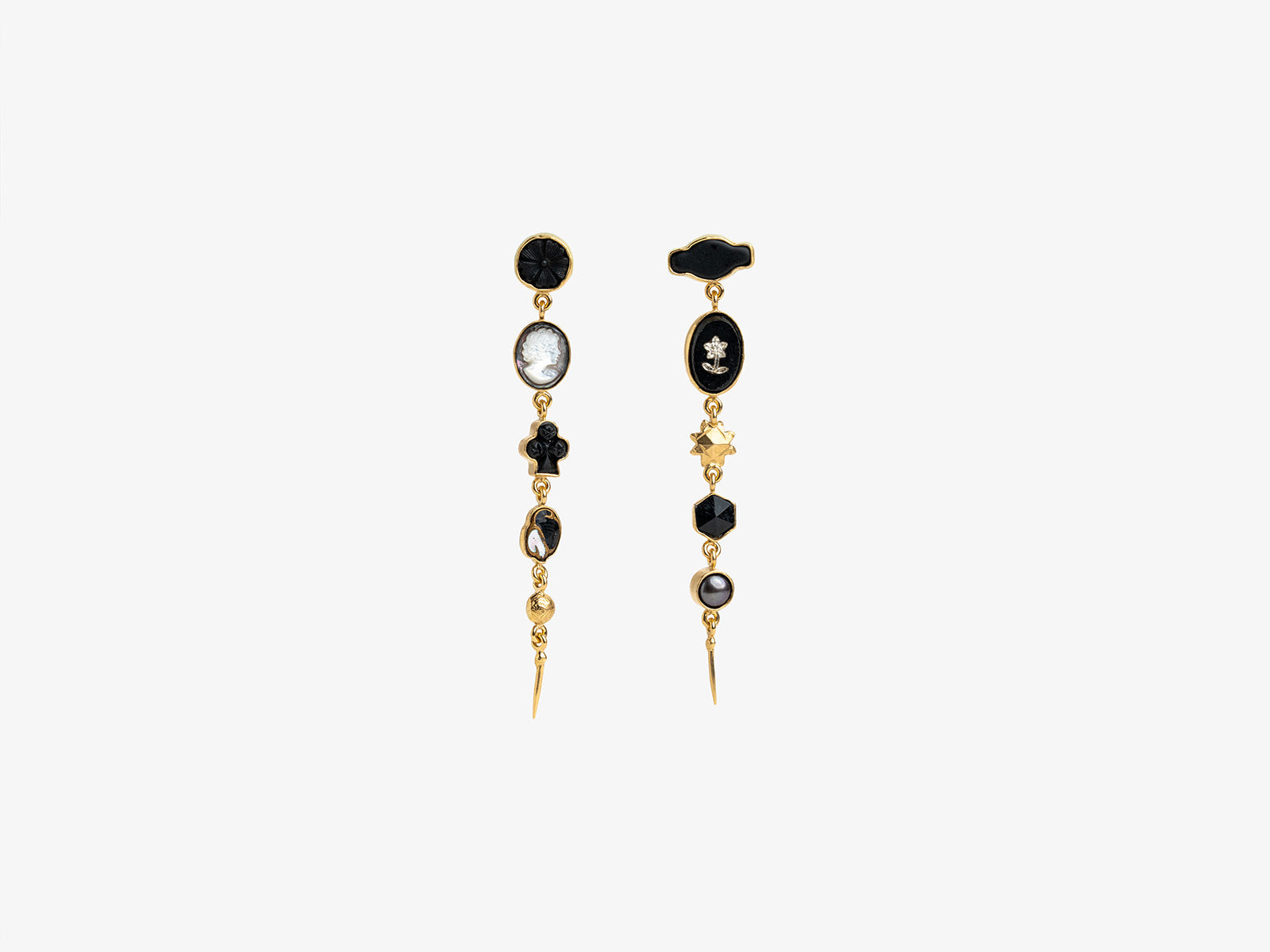 FIVE CHARM WITH VICTORIAN DROP EARRING