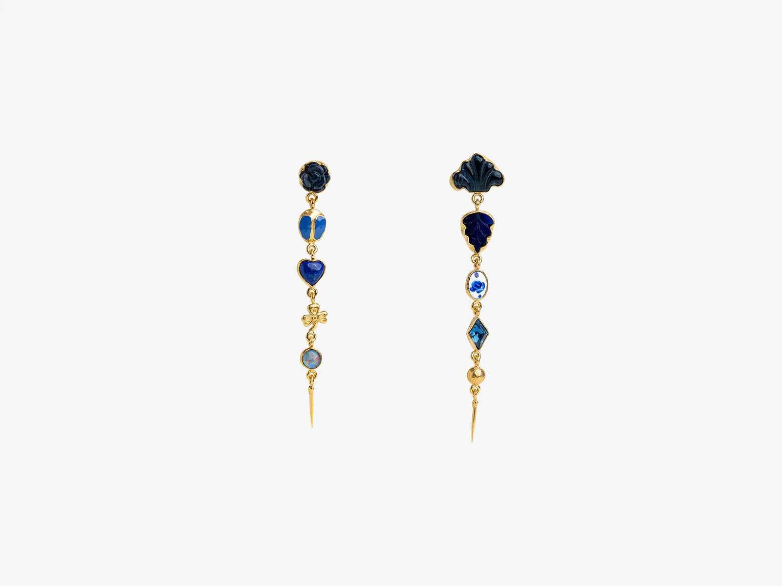 FIVE CHARM WITH VICTORIAN DROP EARRING