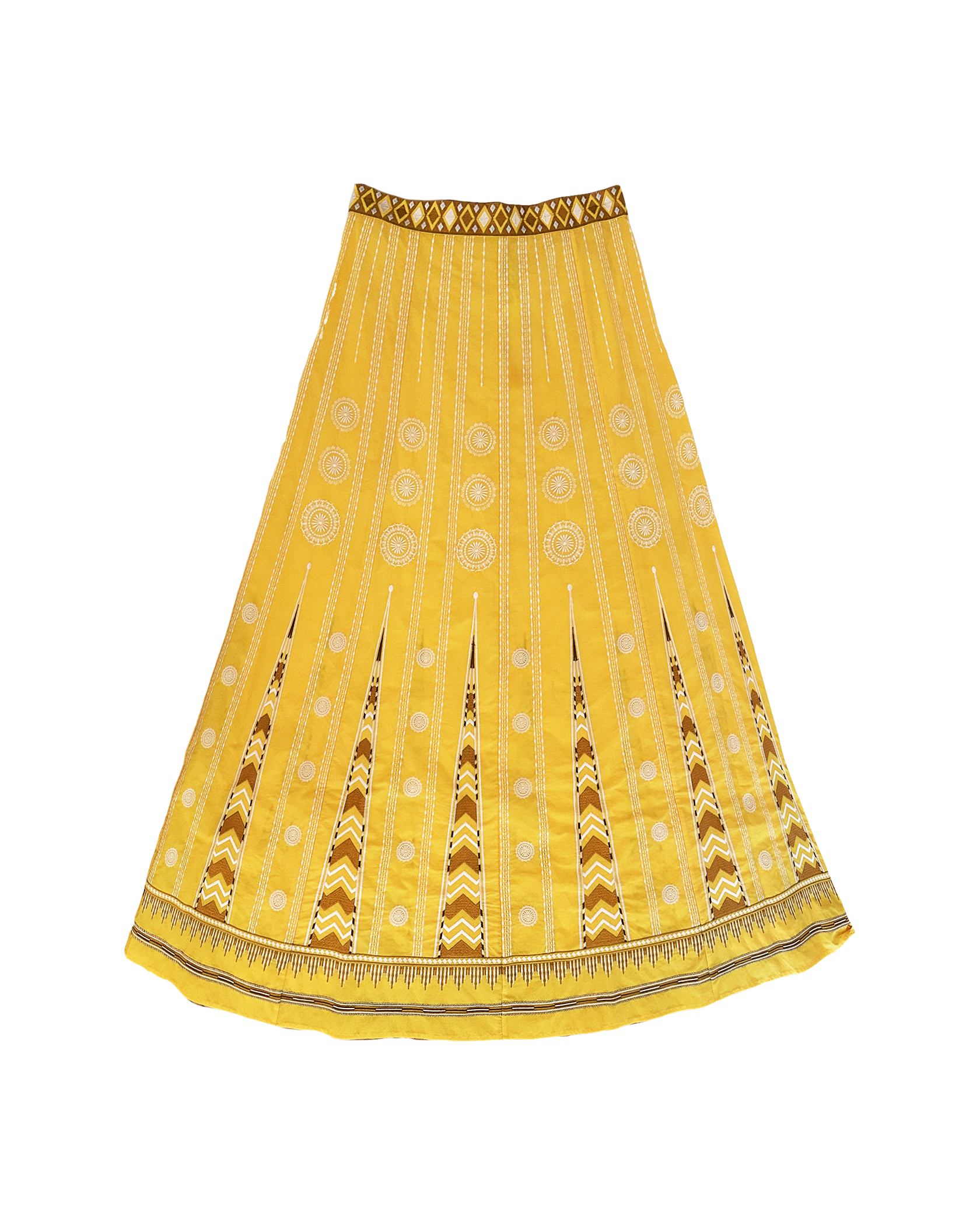 EMPORIO SIRENUSE | HIGH WAISTED COTTON EMBROIDERED MIDI SKIRT