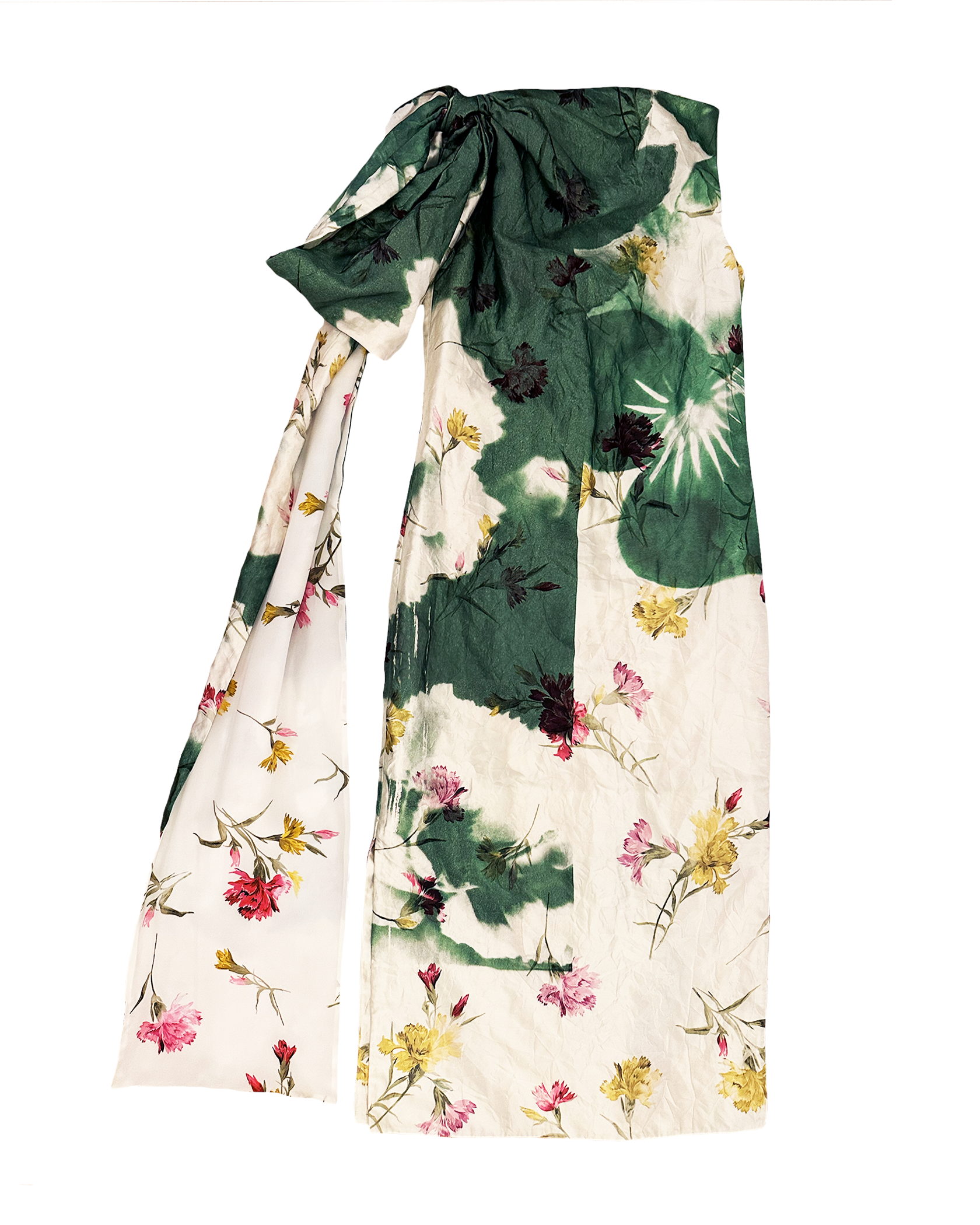 ERDEM | SLEEVELESS BOW DRAPE MIDI DRESS